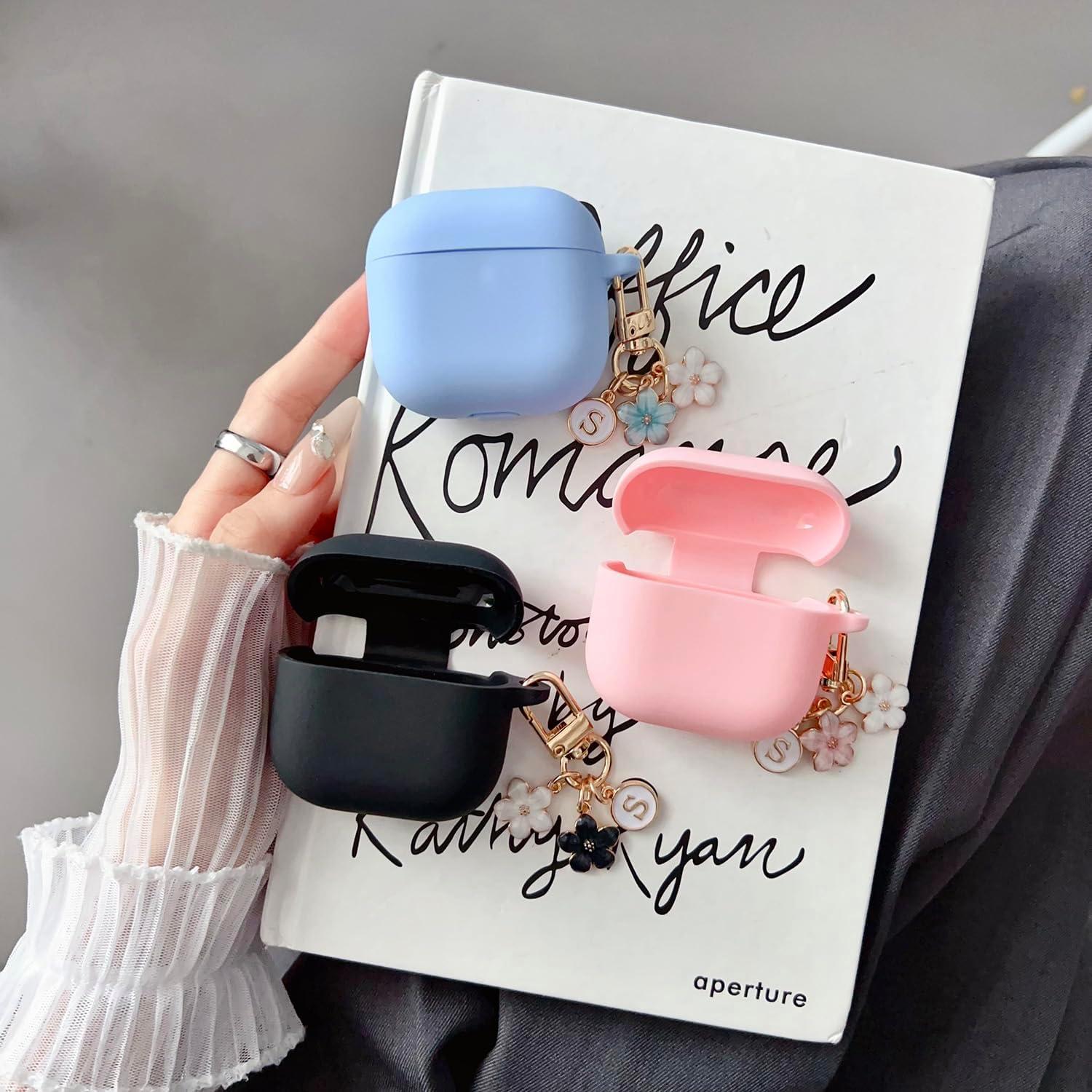 Funda de Silicona Rosa para Airpods 4 Olytop con Llavero