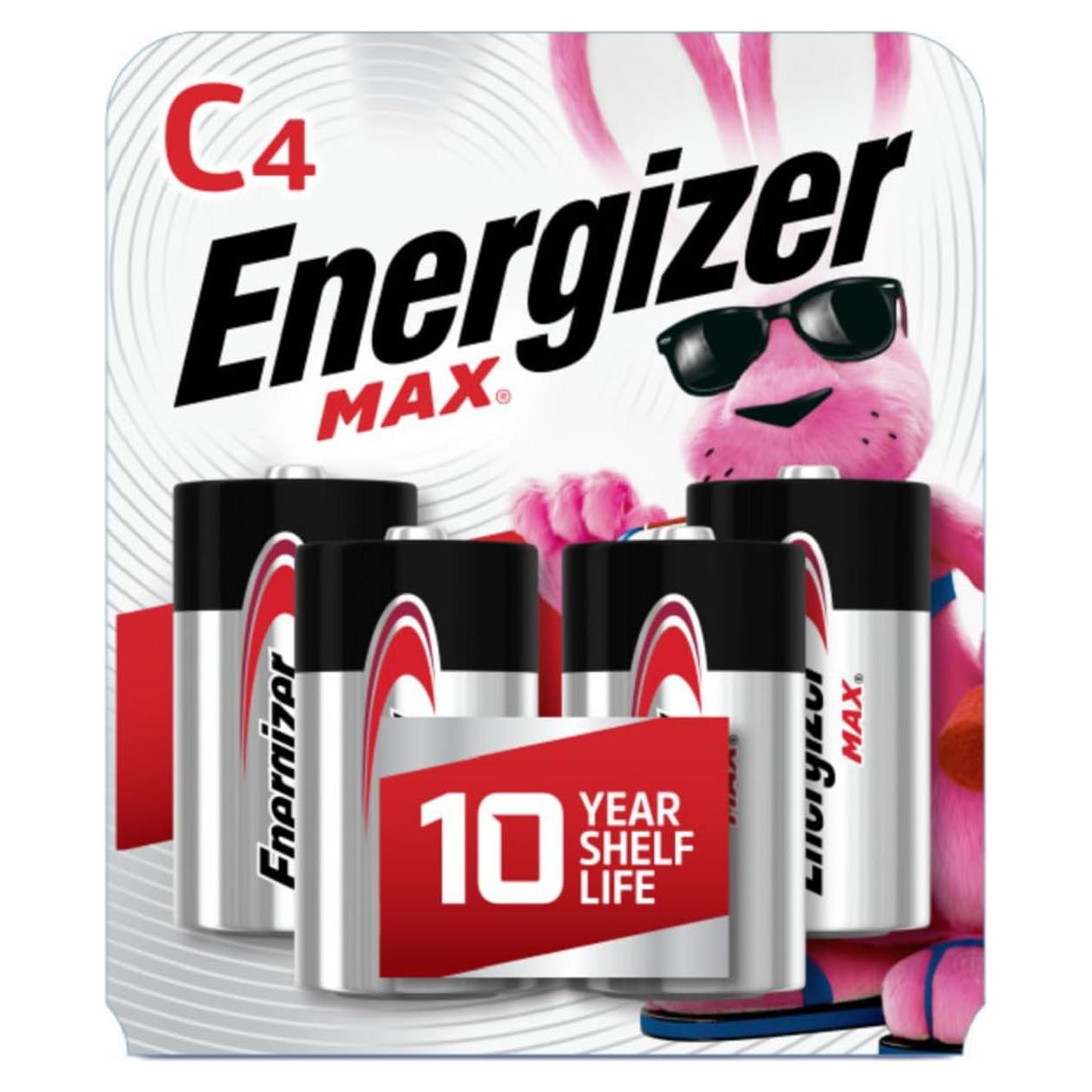 Baterías Alcalinas Energizer MAX C - Paquete de 4 Unidades