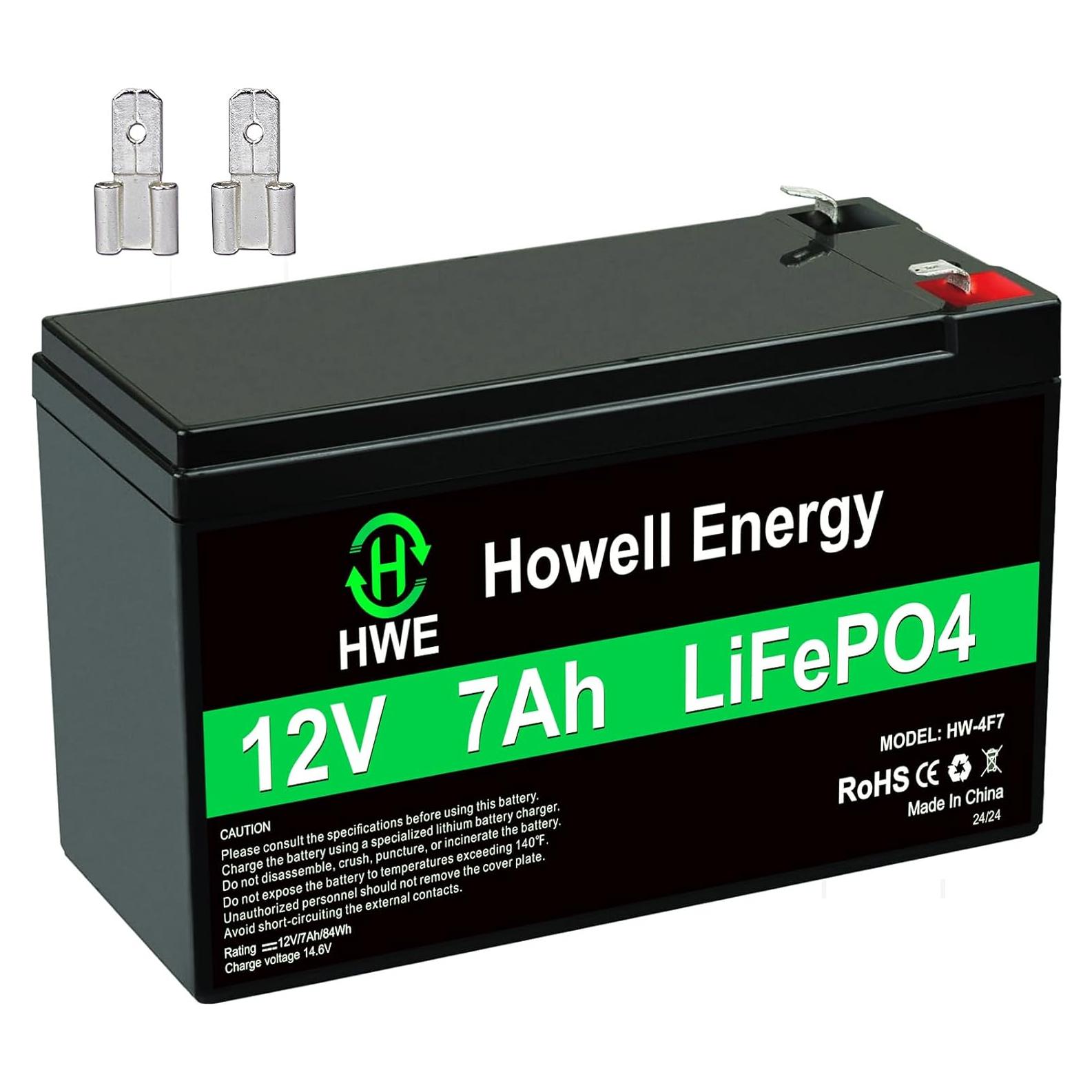 Batería de Litio 12V 7Ah HWE - 4000 Ciclos, BMS 15A