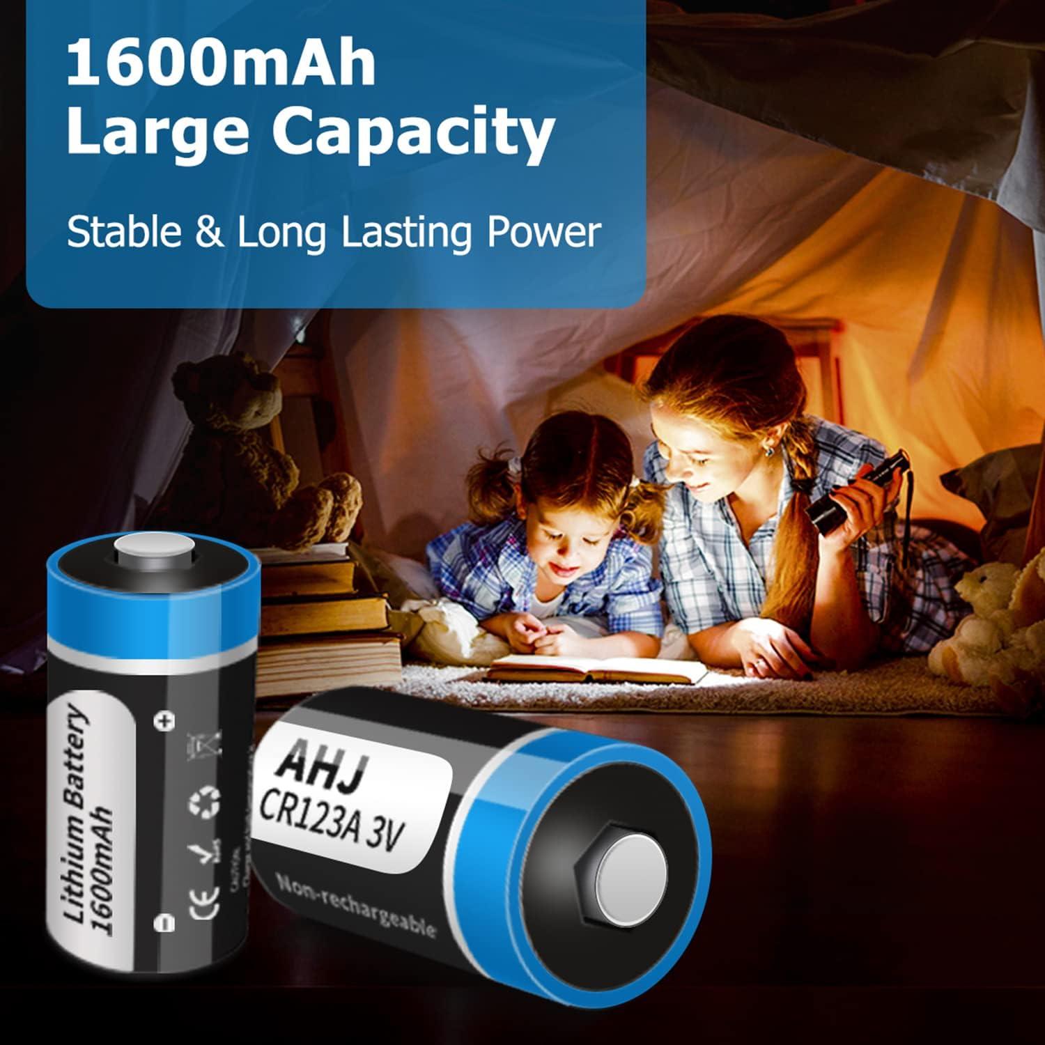 Baterías de Litio CR123A 3V AHJ Paquete de 4 1600mAh