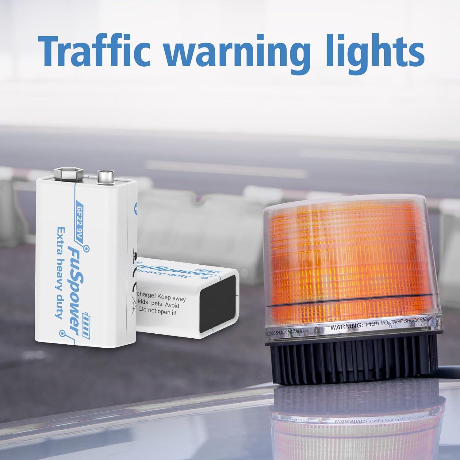 Baterías 9V Carbono Zinc Fuspower 100 Pcs para Alarmas