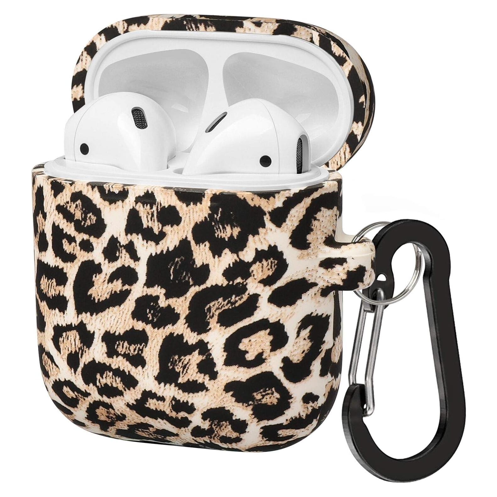 Funda de Silicona Suave ALNBO B para AirPods 1 y 2 Leopardo