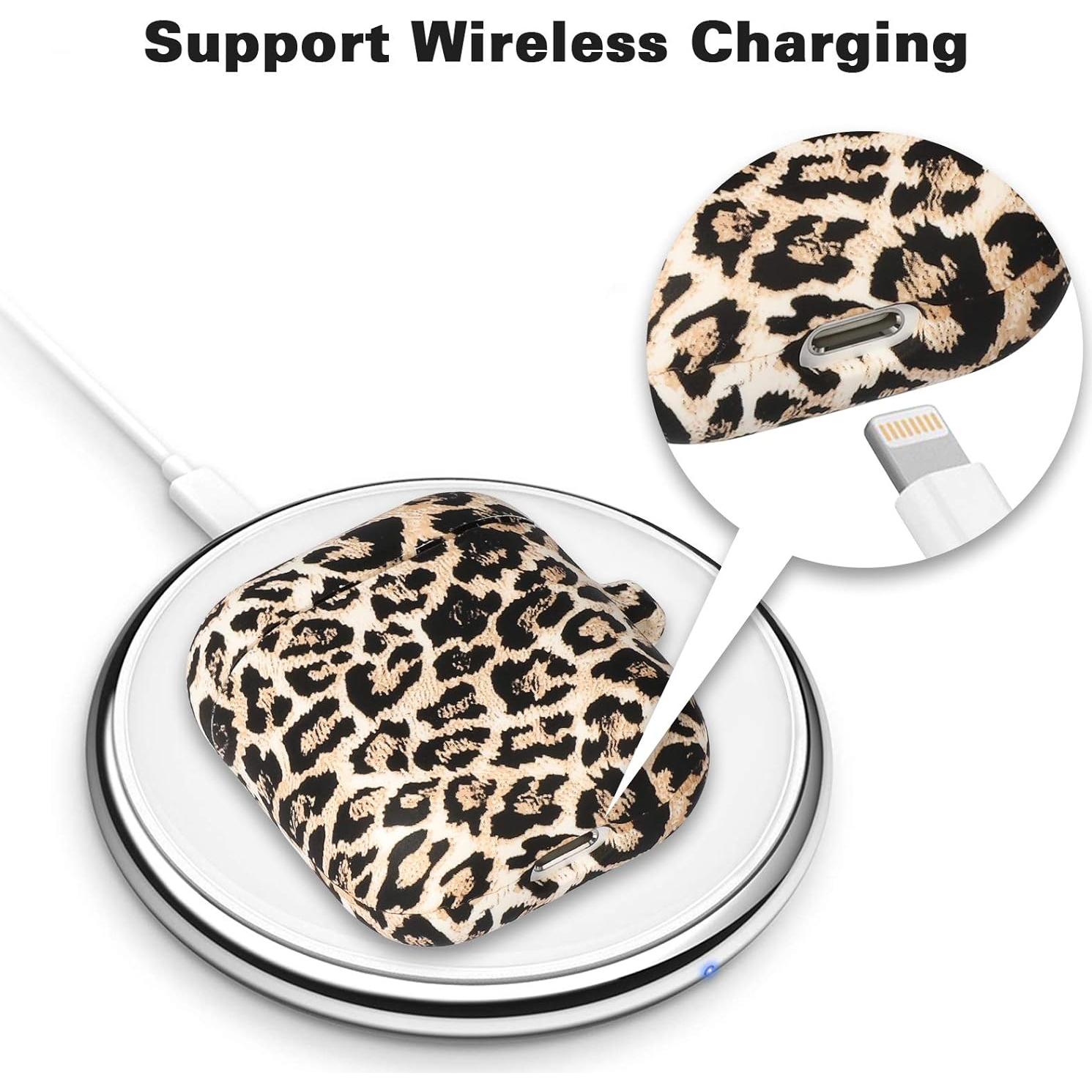 Funda de Silicona Suave ALNBO B para AirPods 1 y 2 Leopardo