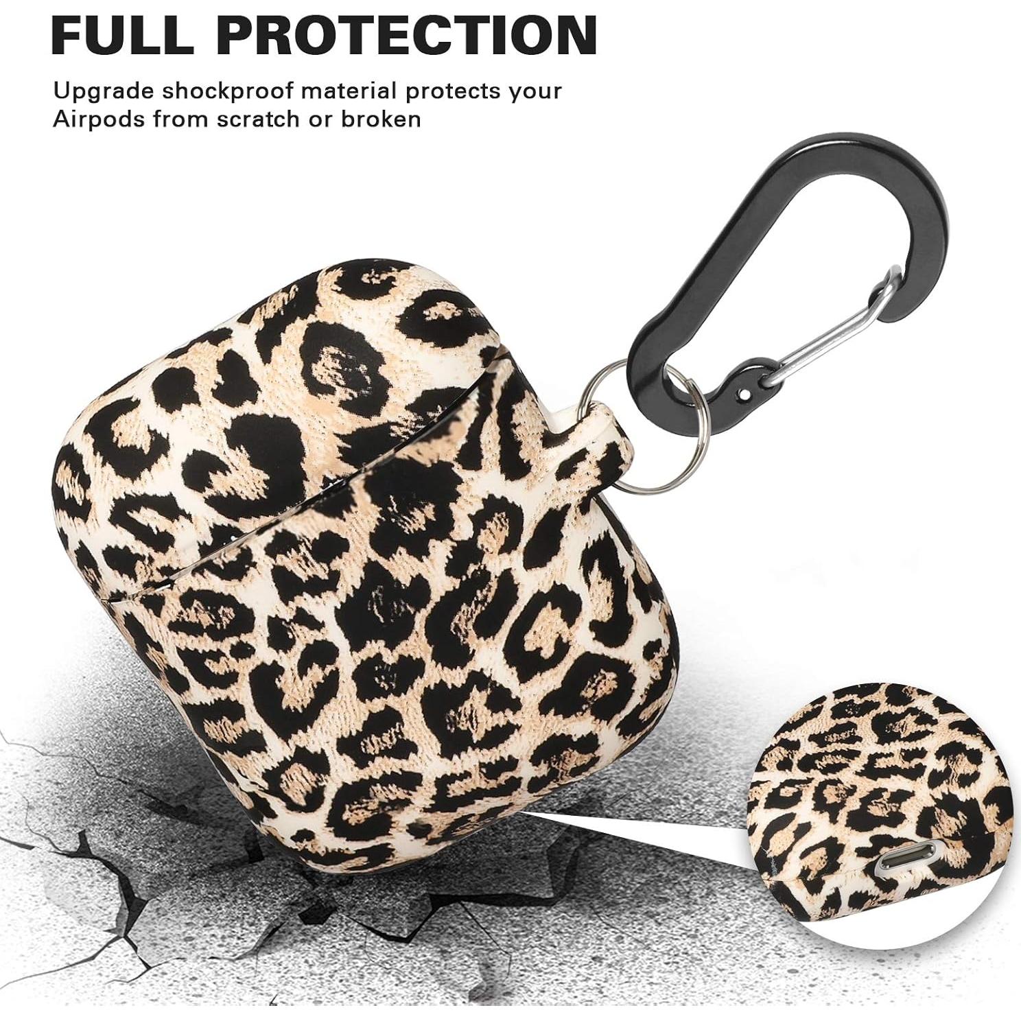 Funda de Silicona Suave ALNBO B para AirPods 1 y 2 Leopardo