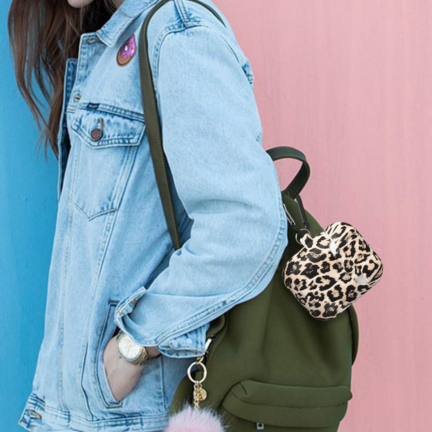 Funda de Silicona Suave ALNBO B para AirPods 1 y 2 Leopardo