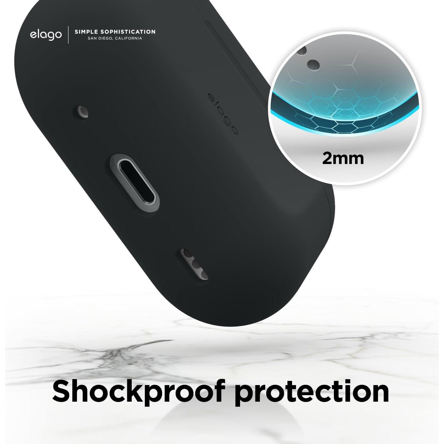 Funda de Silicona elago para AirPods Pro 2 - Negro