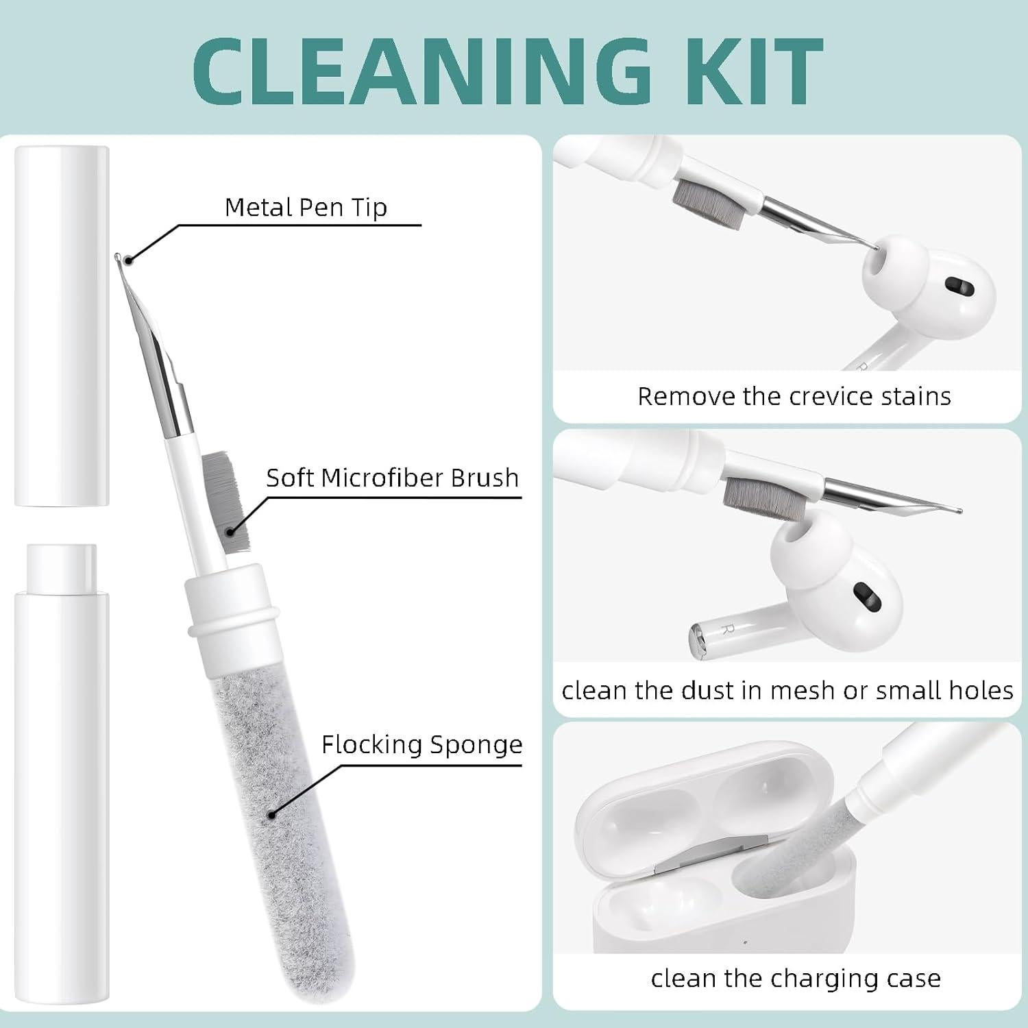 Funda de Silicona Floral Beydoa para AirPods Pro 2 Verde Pino