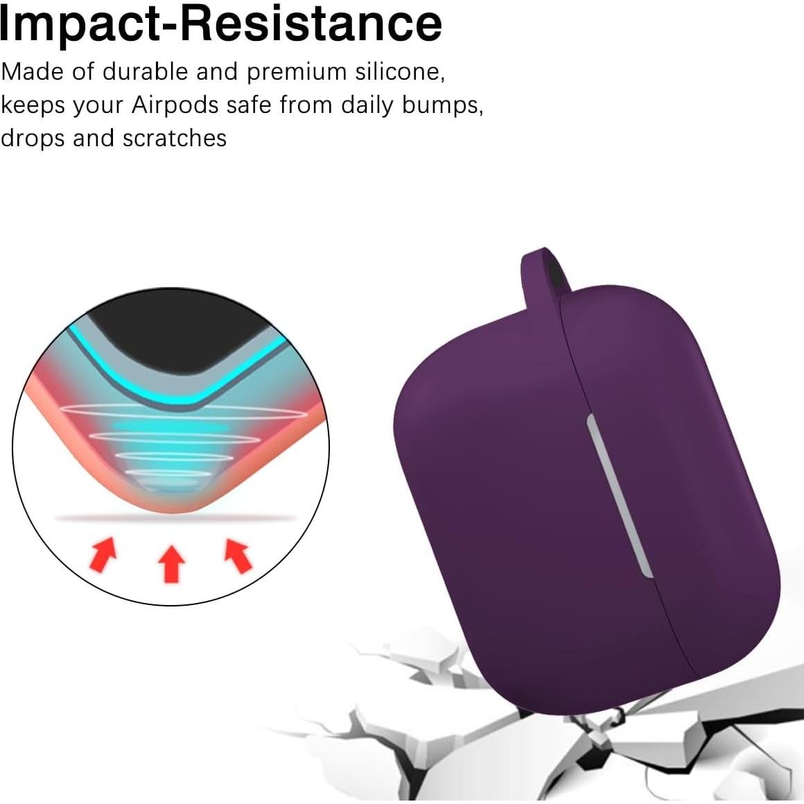 Funda de Silicona DGege Morada para AirPods Pro 1 y 2