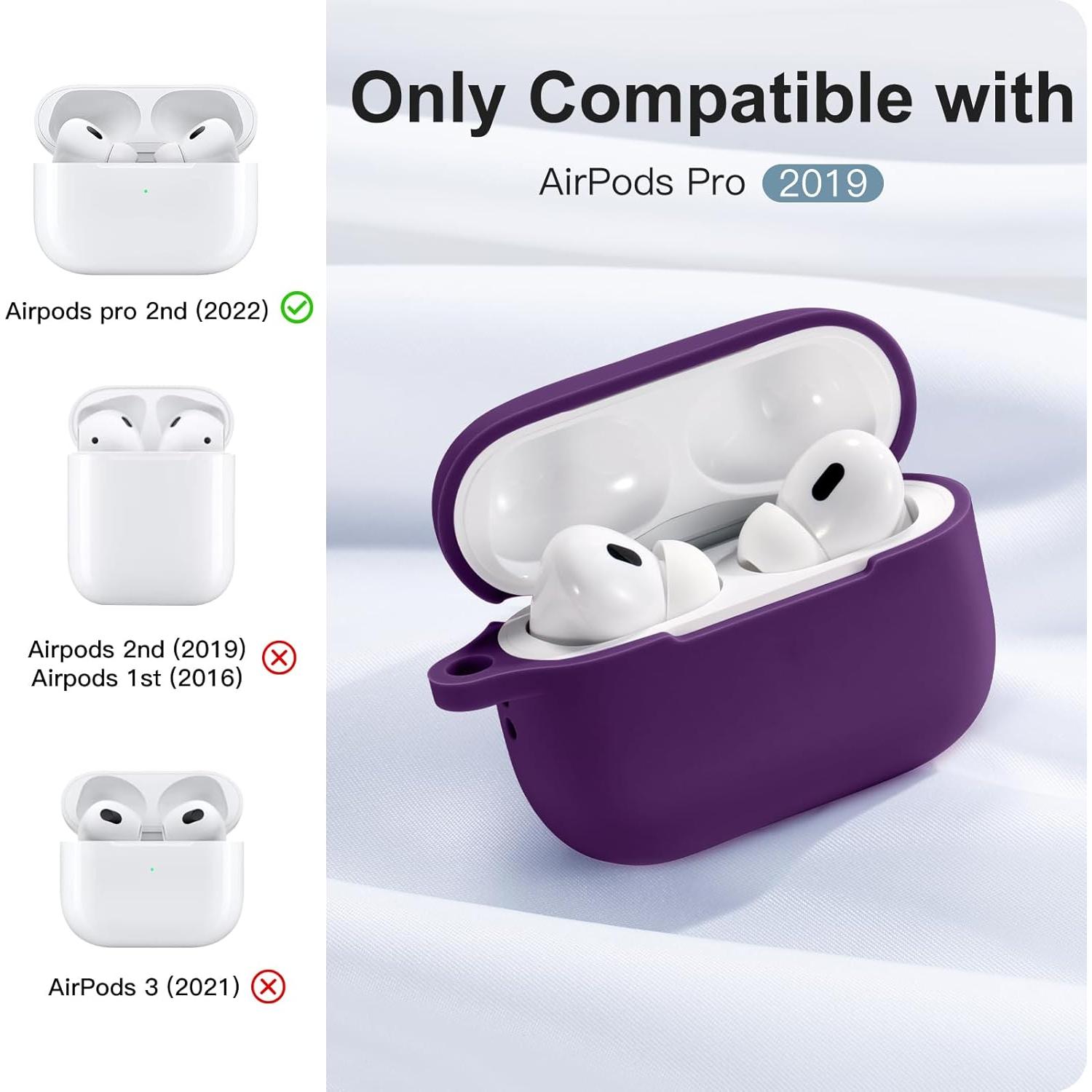 Funda de Silicona DGege Morada para AirPods Pro 1 y 2