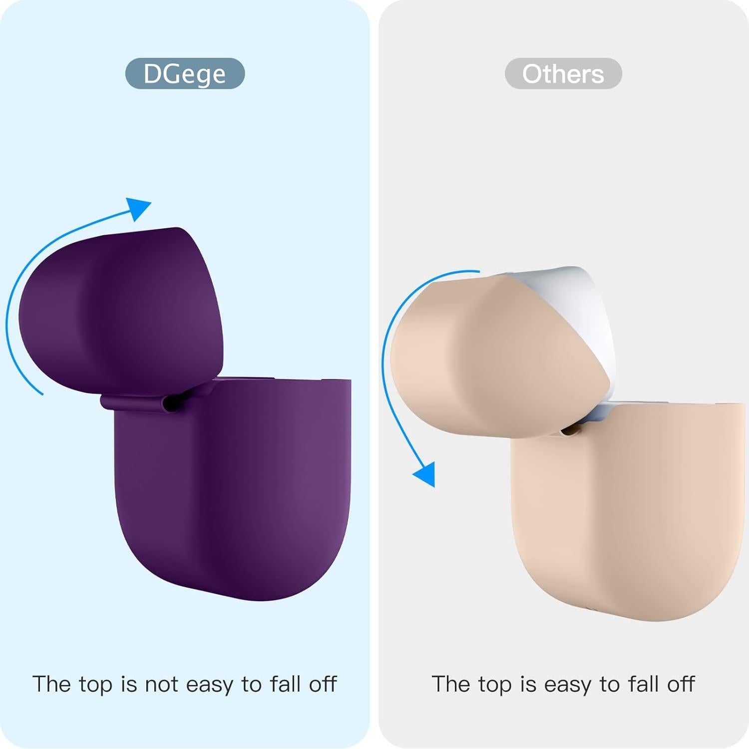 Funda de Silicona DGege Morada para AirPods Pro 1 y 2