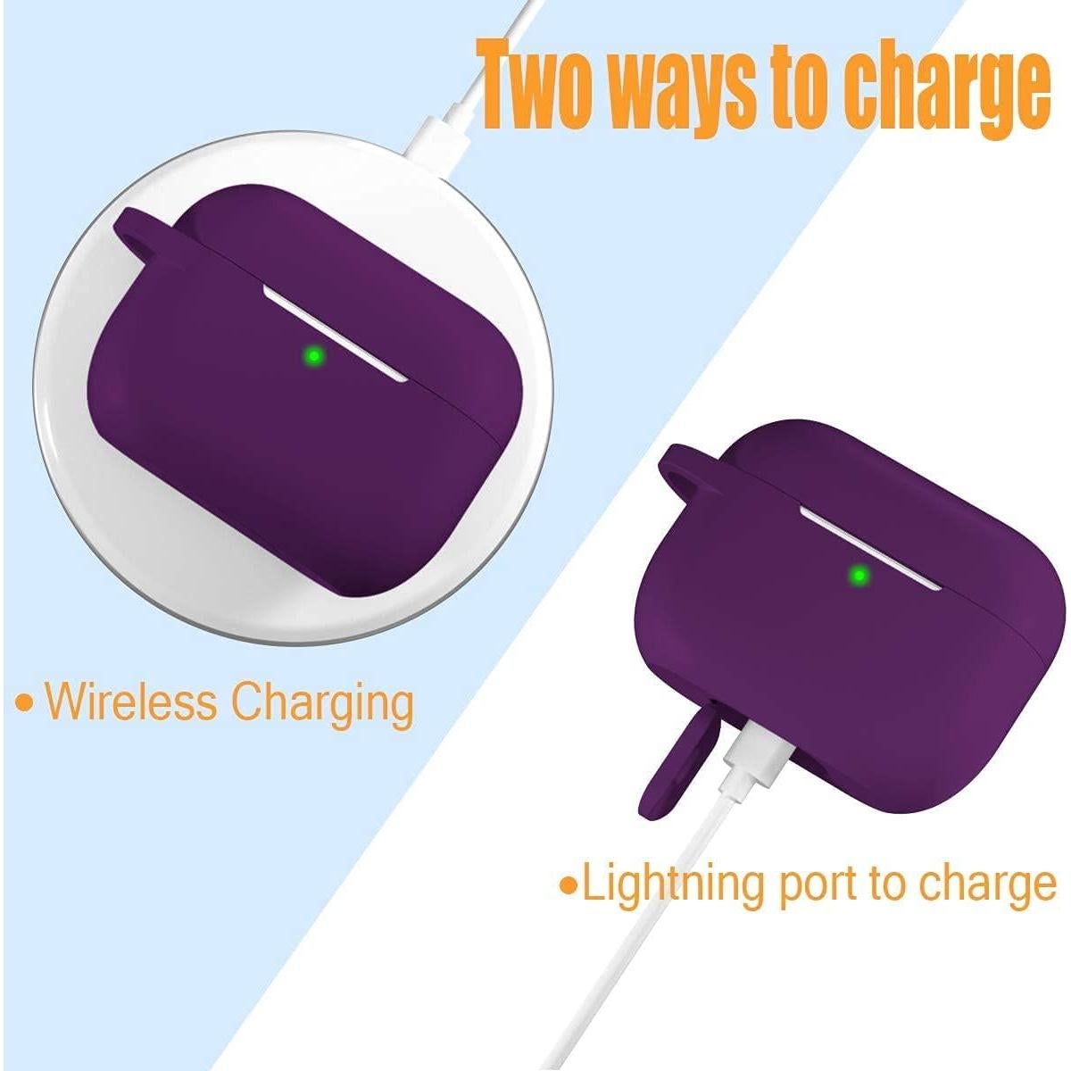 Funda de Silicona DGege Morada para AirPods Pro 1 y 2