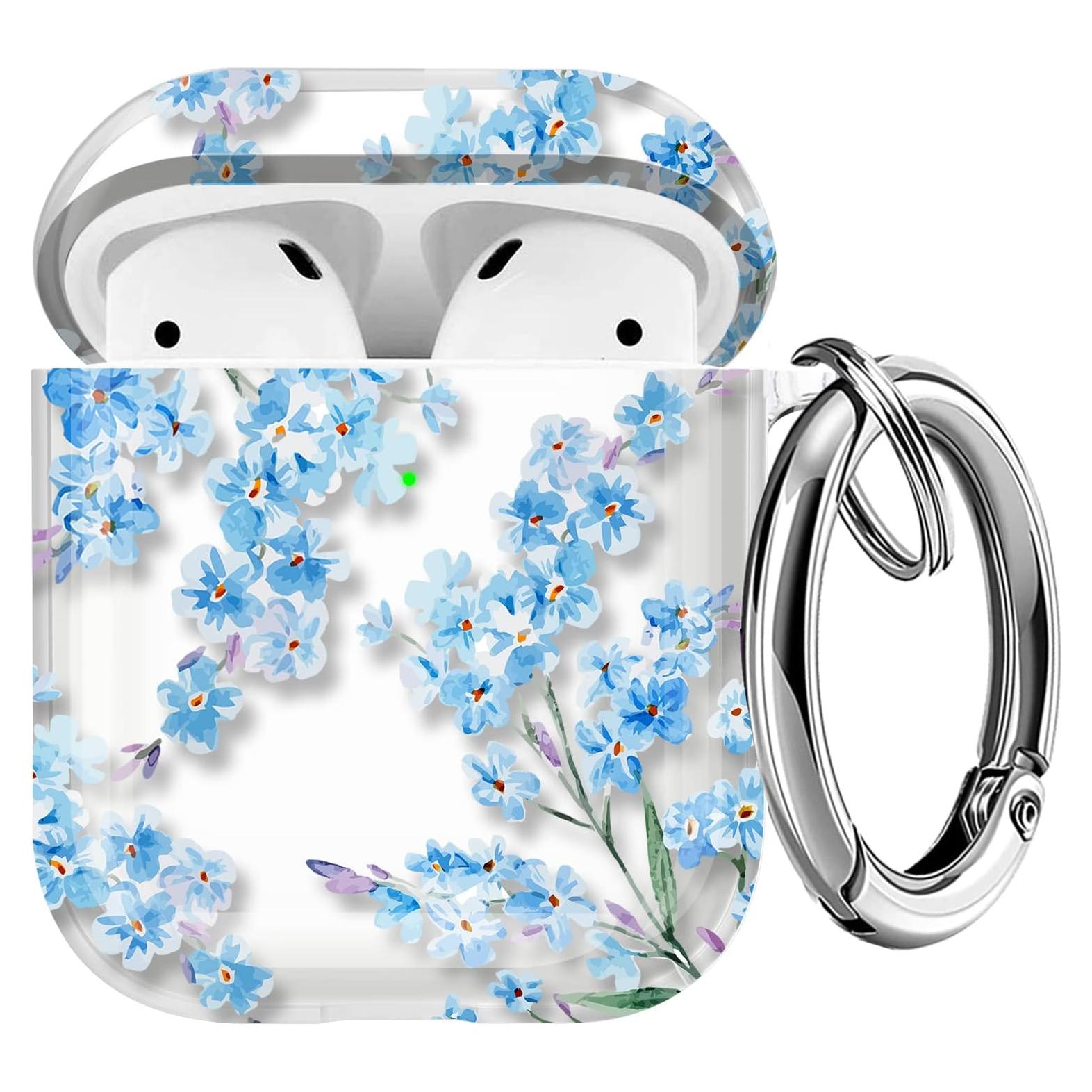 Estuche transparente Maxjoy para AirPods 1ª y 2ª gen - Flor