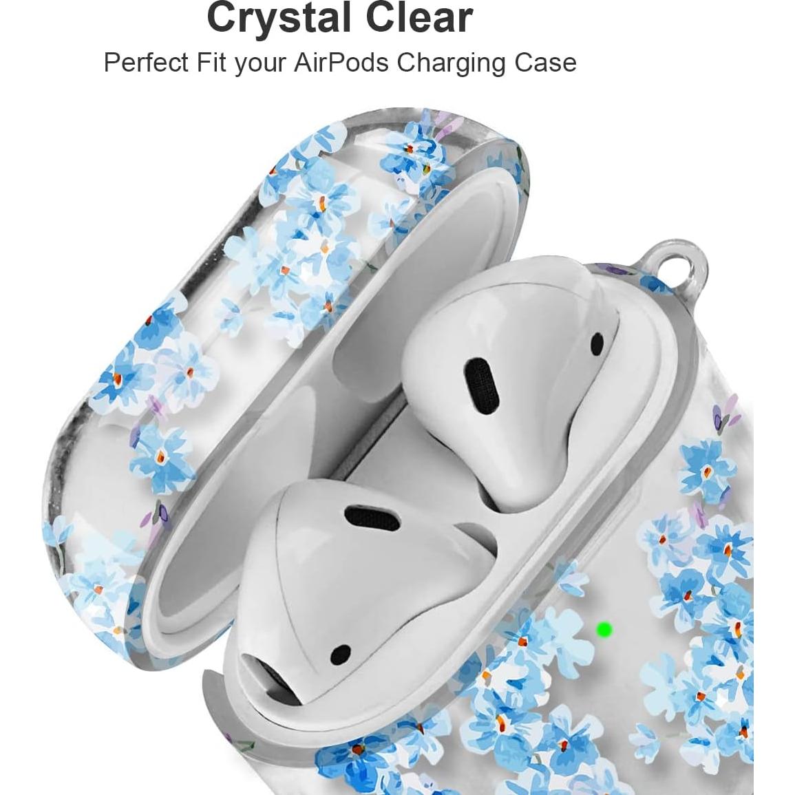 Estuche transparente Maxjoy para AirPods 1ª y 2ª gen - Flor
