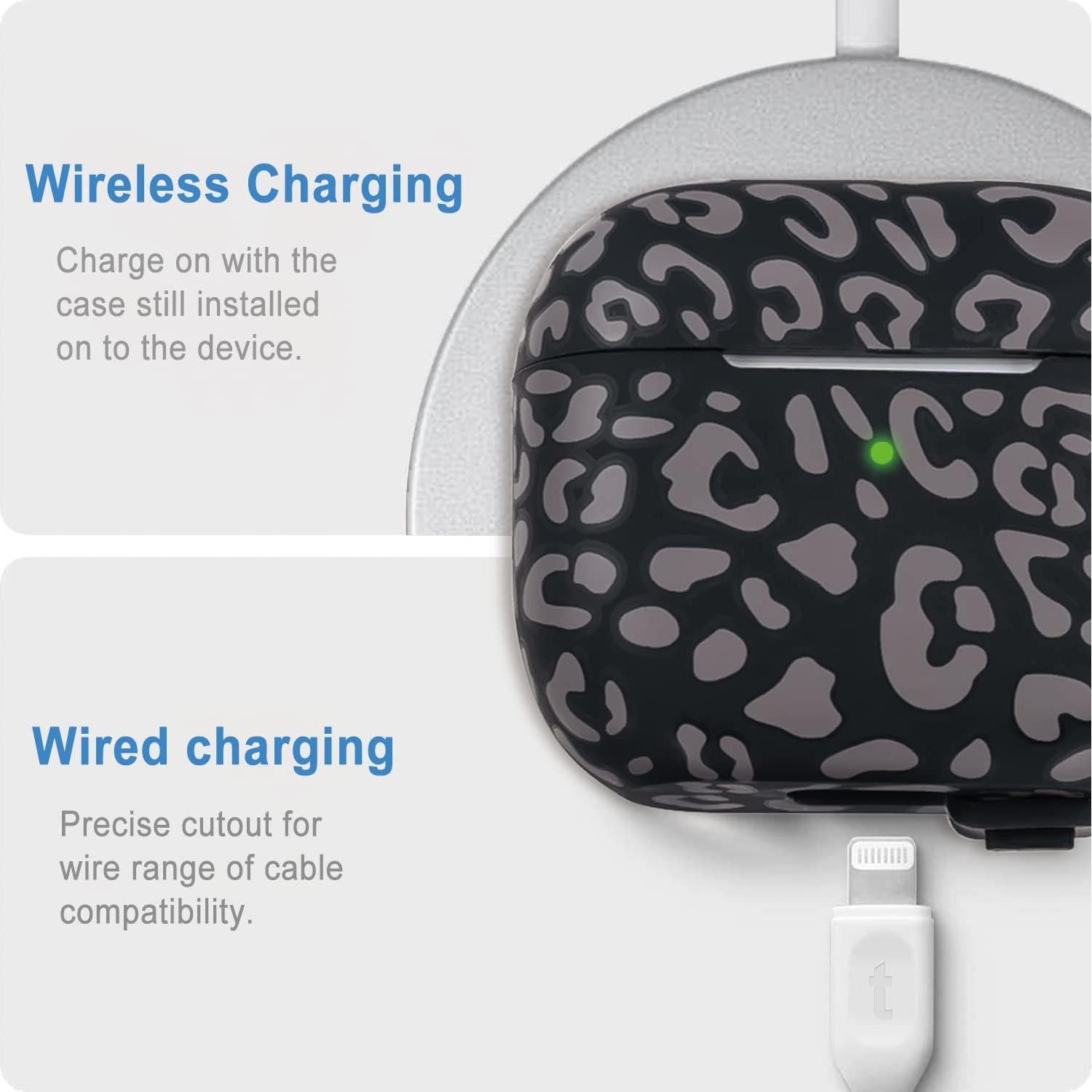 Funda de Silicona Gawnock para AirPods 4ta Gen Leopardo Gris