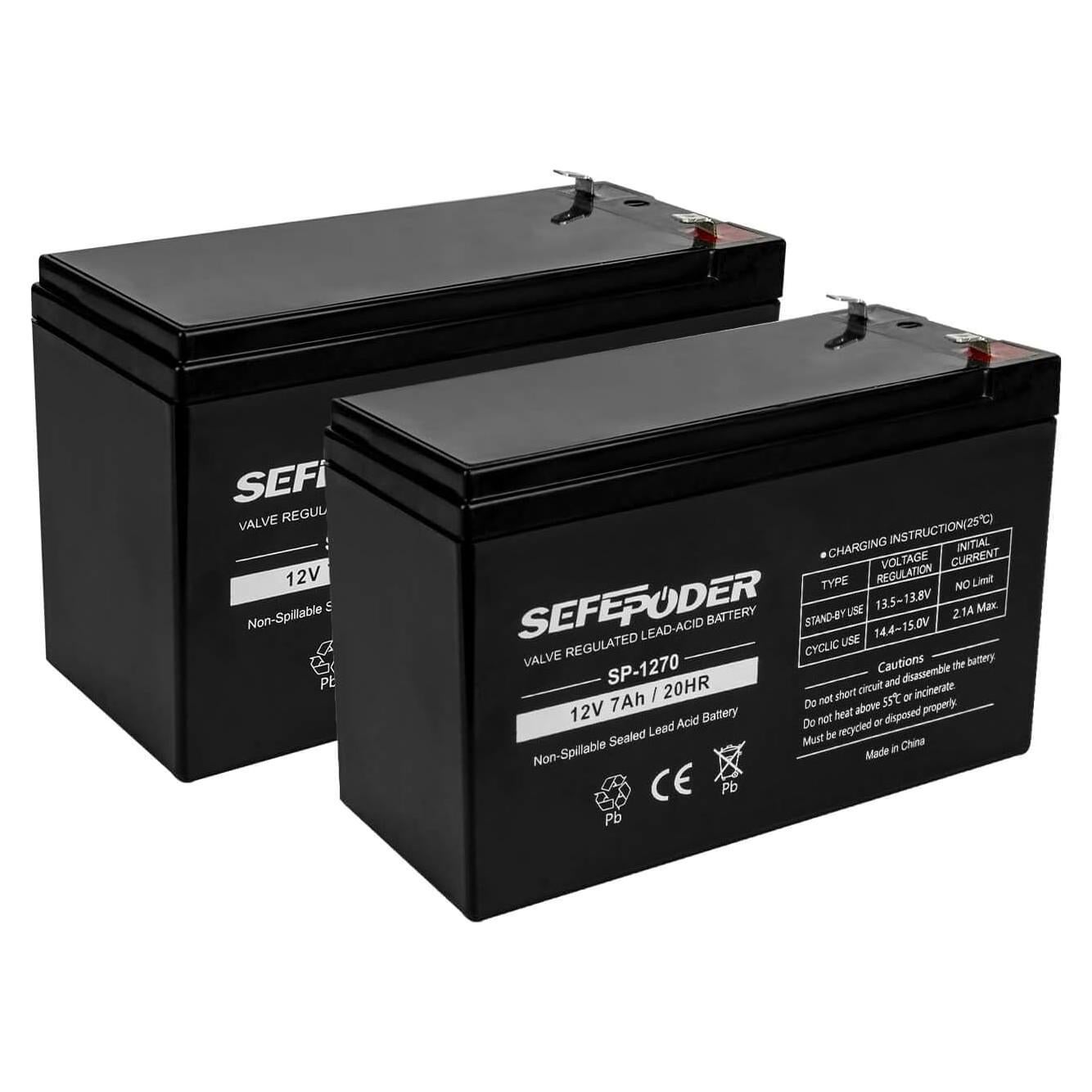 Batería de Plomo Ácido Sellada 12V 7Ah DONGGUAN - Paquete de 2