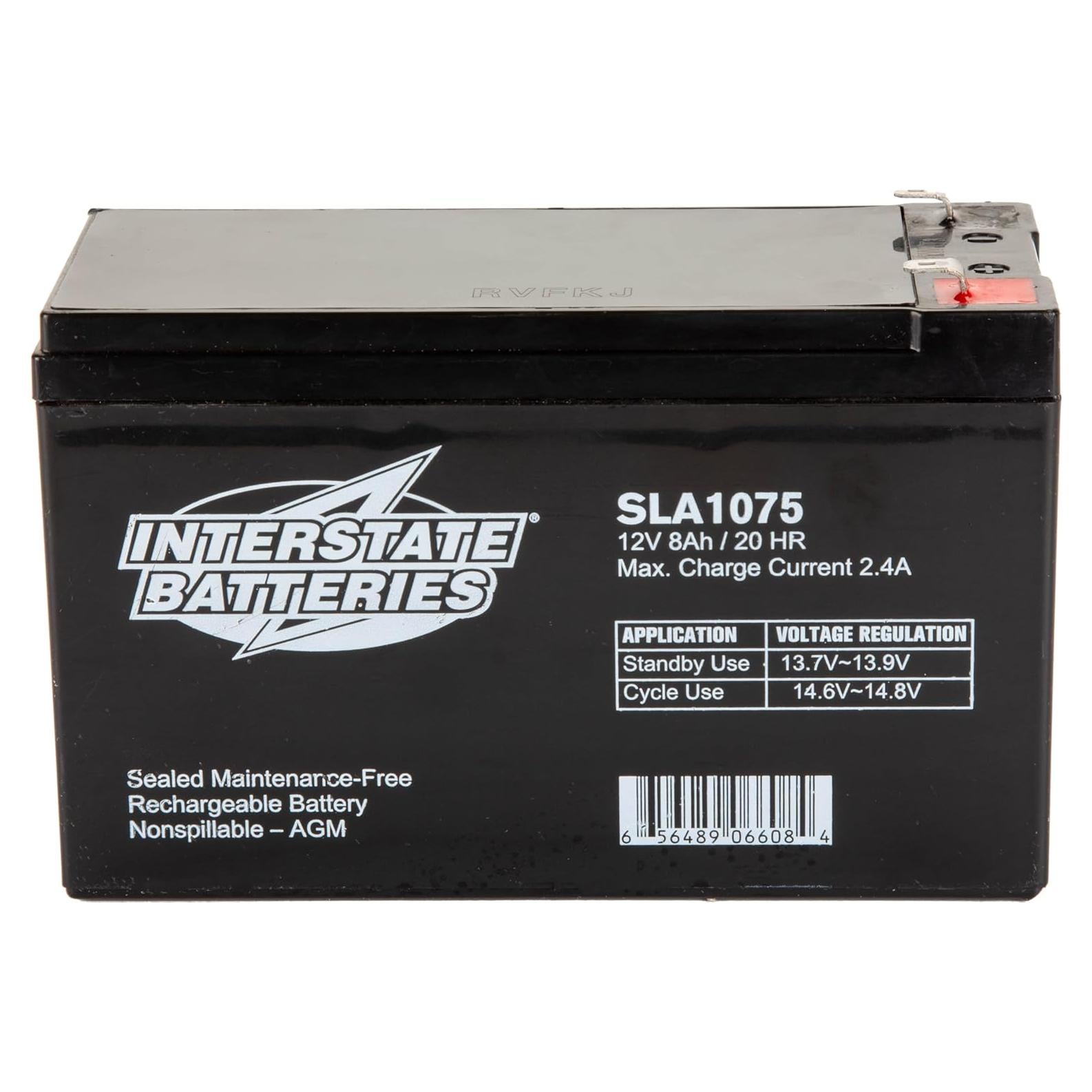 Batería 12V 8Ah Interstate SLA1075 AGM Recargable
