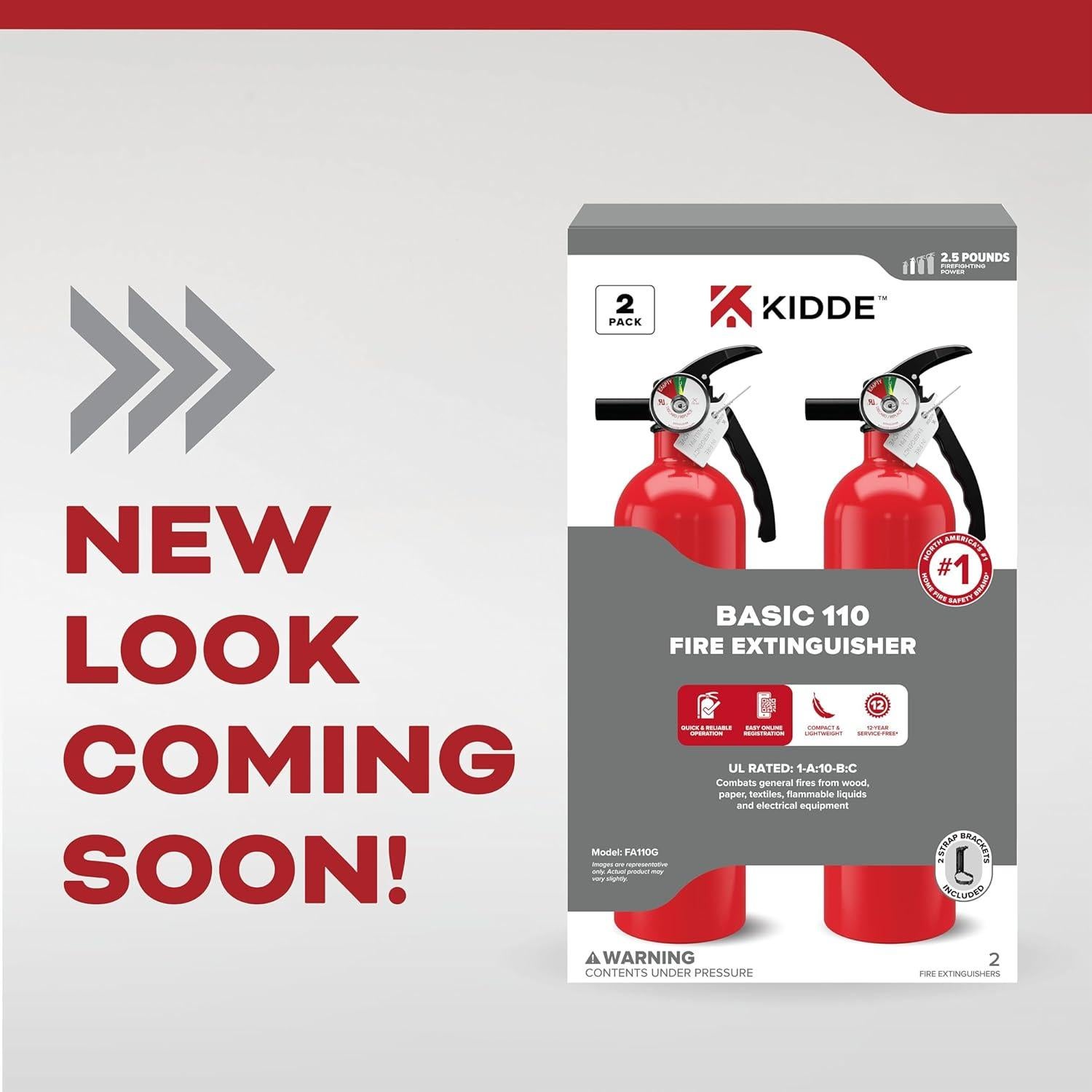 Extintor de Incendios Kidde 1A10BC Paquete de 2 para Hogar