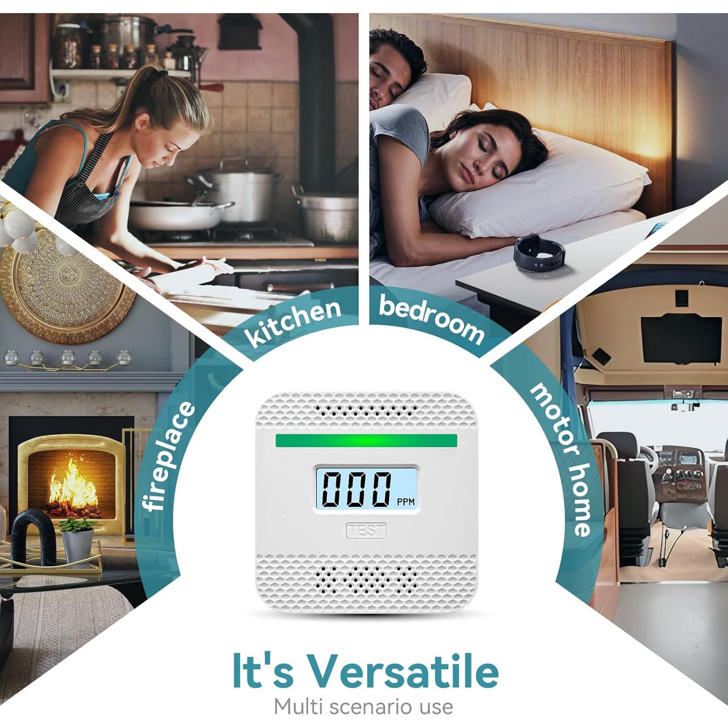 Detector de Monóxido de Carbono HuiDeonne XY-C610 con Pantalla LCD