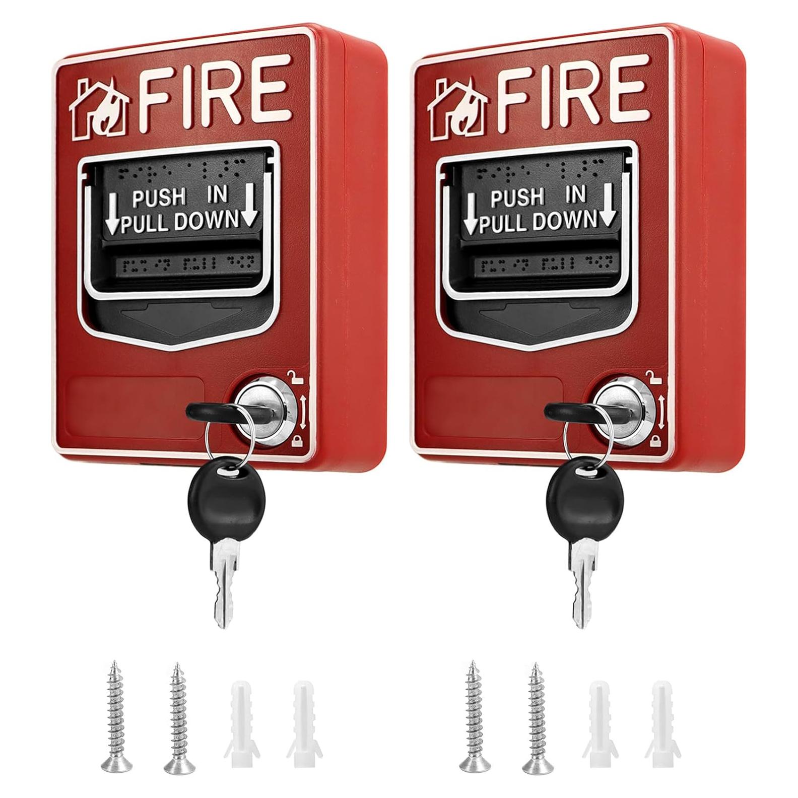 Estación de Alarma de Incendio QWORK, Paquete de 2 Botones Manuales