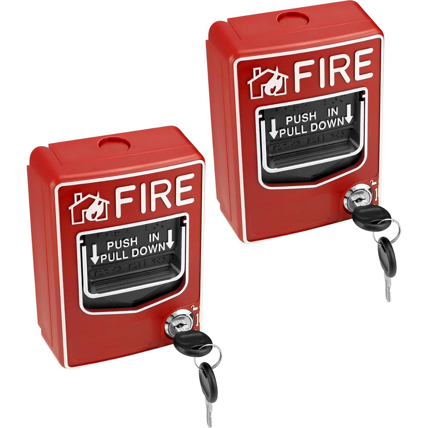 Estación de Alarma de Incendio QWORK, Paquete de 2 Botones Manuales