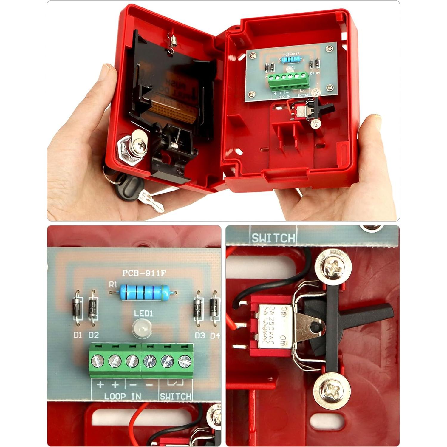 Estación de Alarma de Incendio QWORK Manual Doble Acción 9-24V