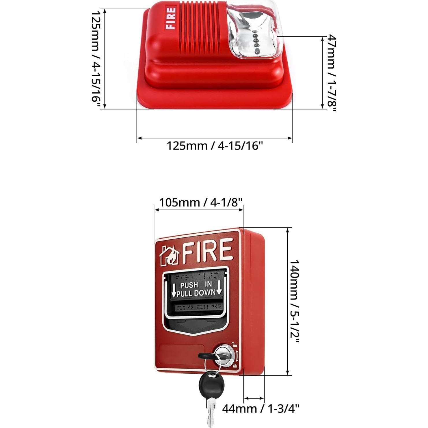 Estación de Alarma de Incendio QWORK Manual Doble Acción 9-24V