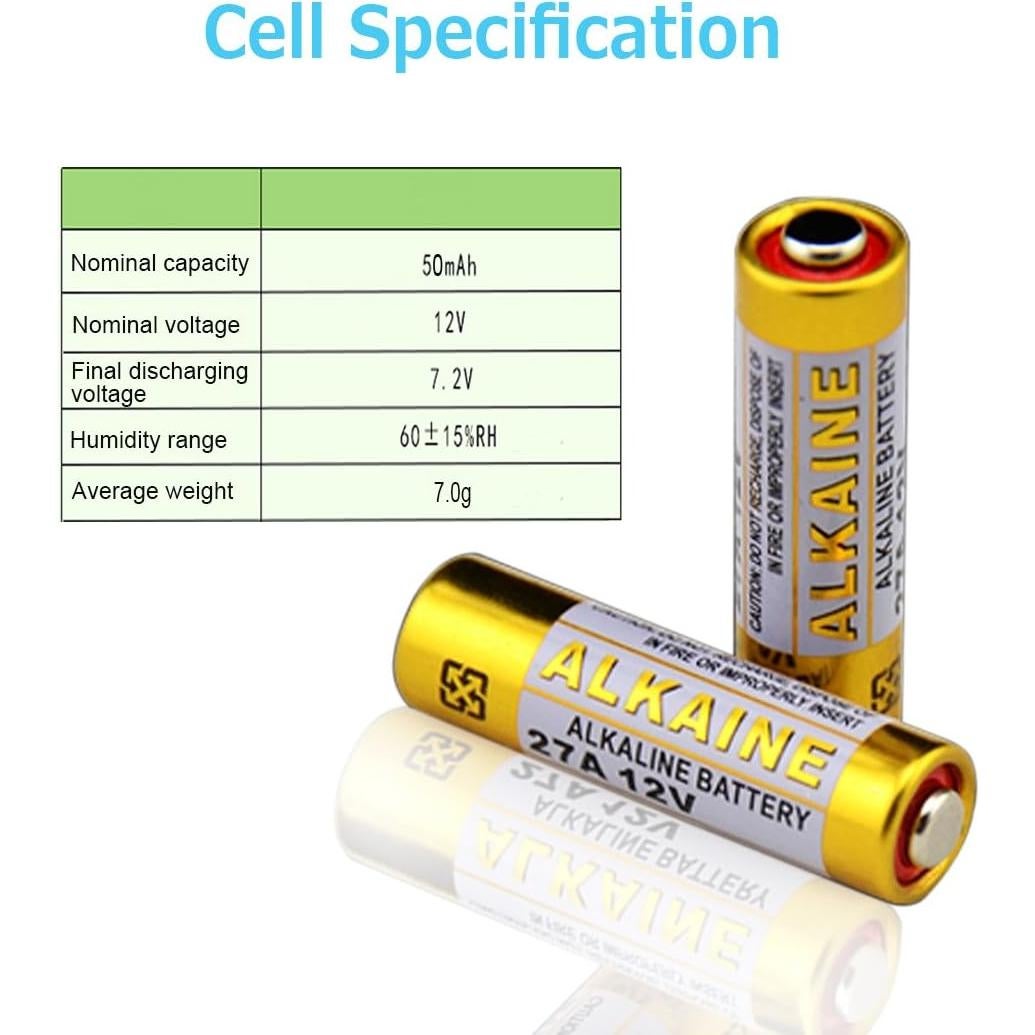 Batería Alcalina LiCB A27 12V - Paquete de 5 Unidades