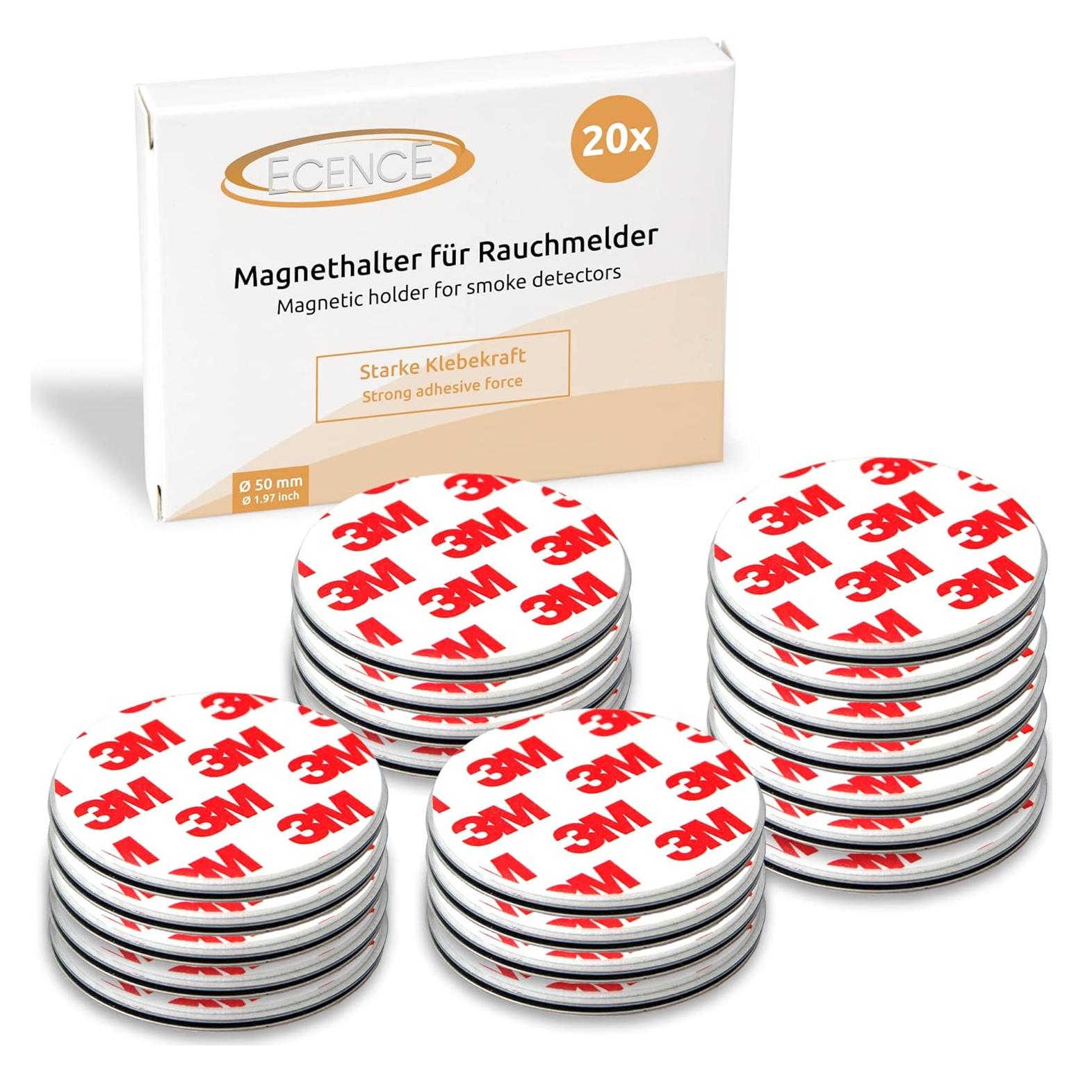 Soporte Magnético Autoadhesivo ECENCE 20pcs para Detectores de Humo