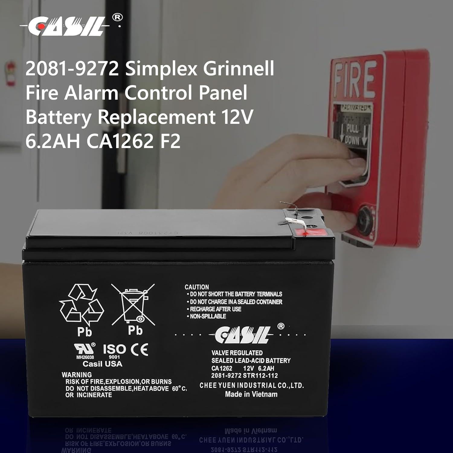 Batería Recargable 12V 6.2Ah Casil CA1262 F2 - Paquete de 2