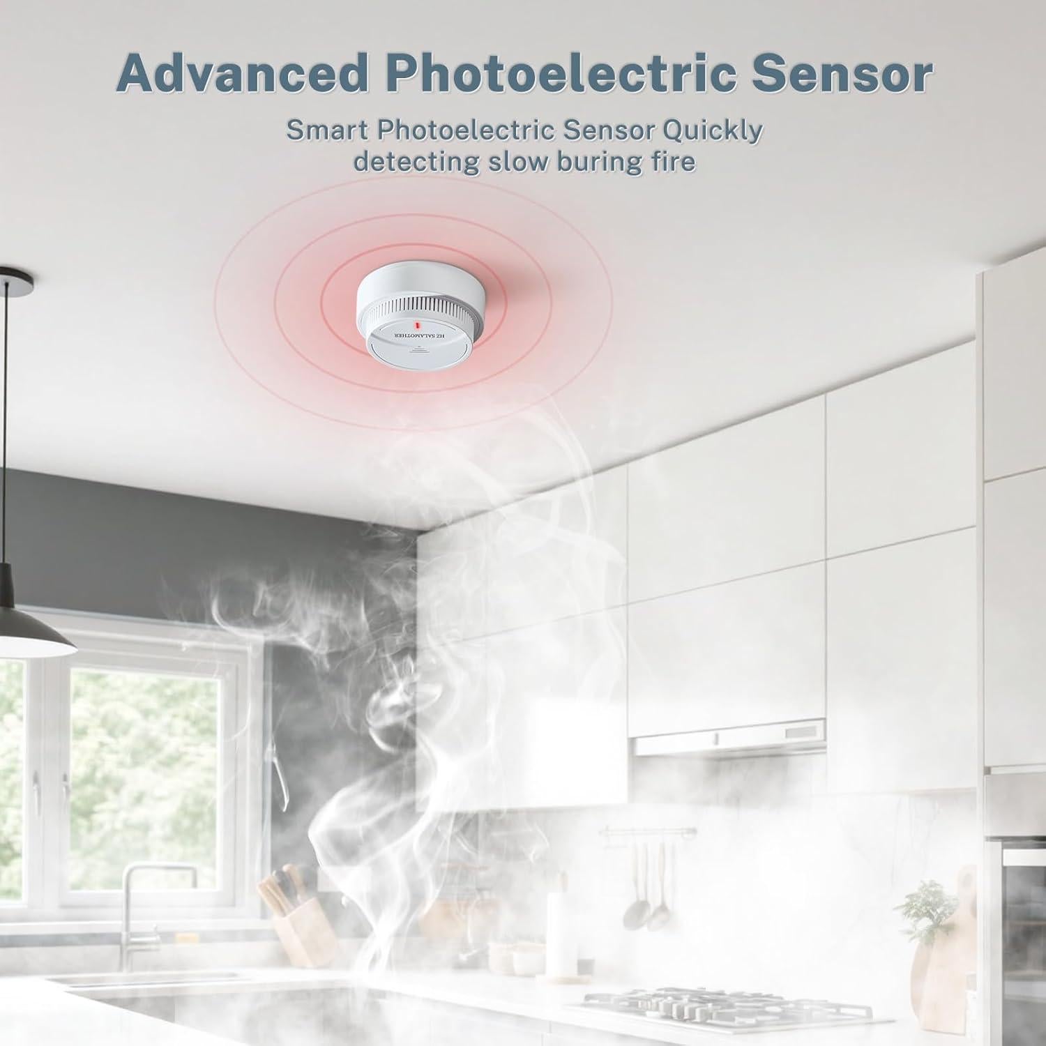 Detector de Humo HZ SALAMOTHER Fotoeléctrico 4 Unidades