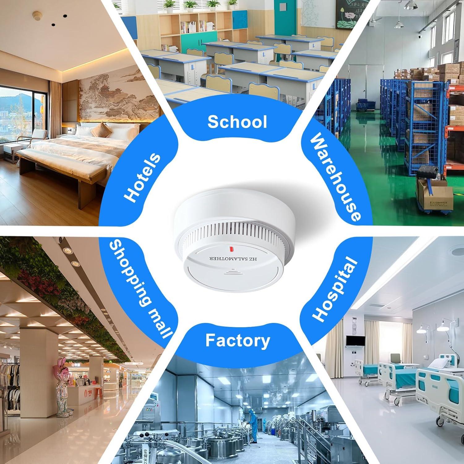 Detector de Humo HZ SALAMOTHER Fotoeléctrico 4 Unidades