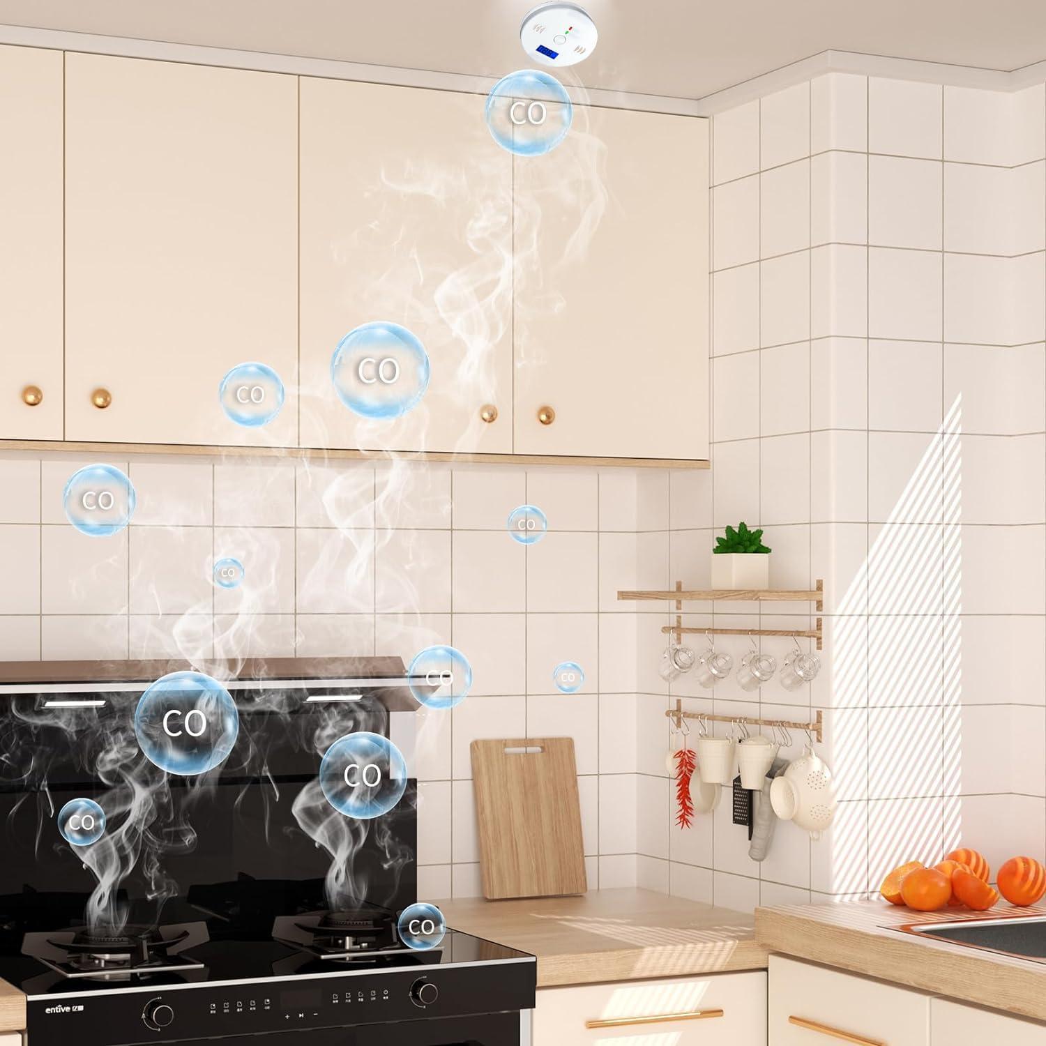 Detector de Monóxido de Carbono CLEZGO WJ-CO999 Batería 1-Pack