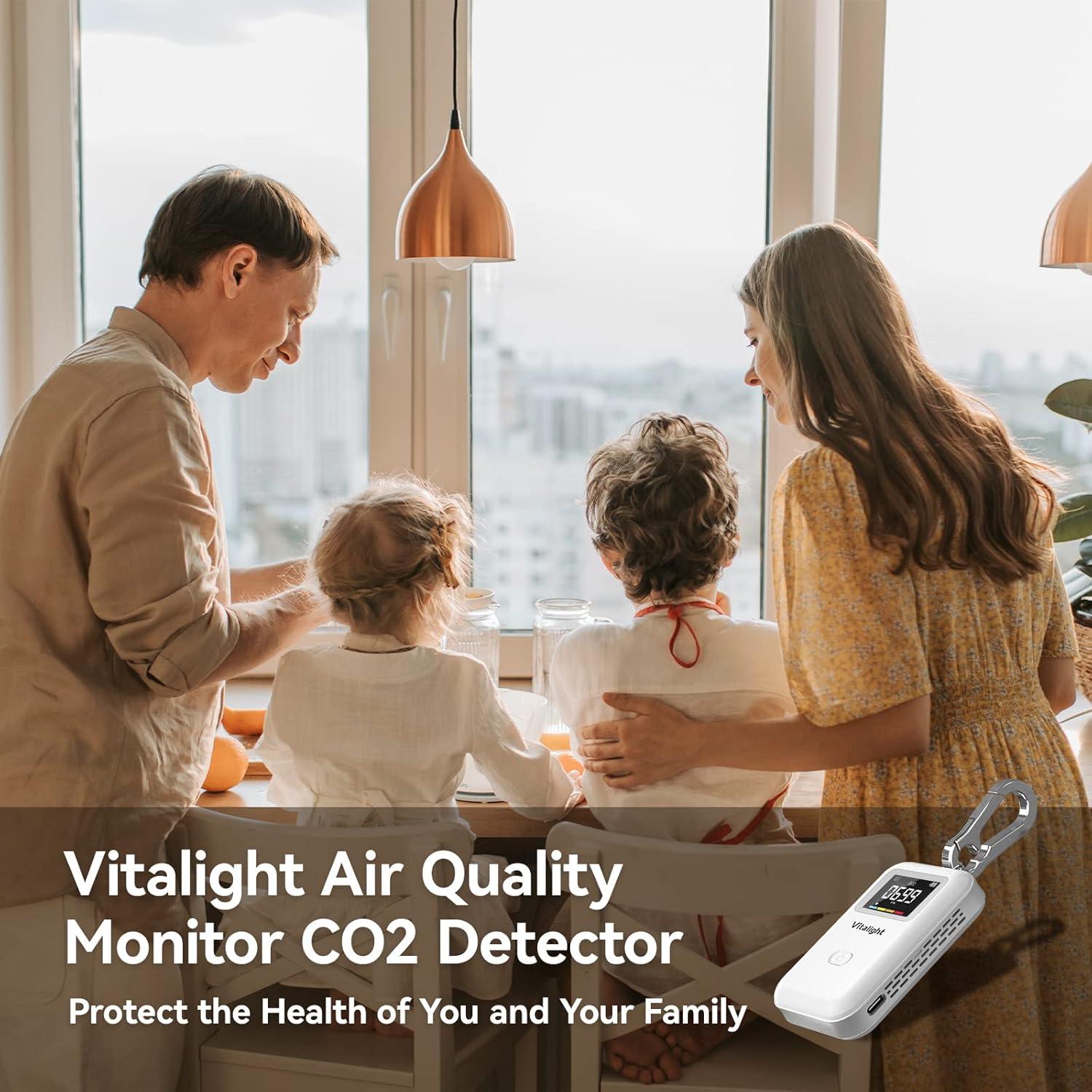 Mini Monitor de CO2 Vitalight, Calidad del Aire Portátil 900mAh
