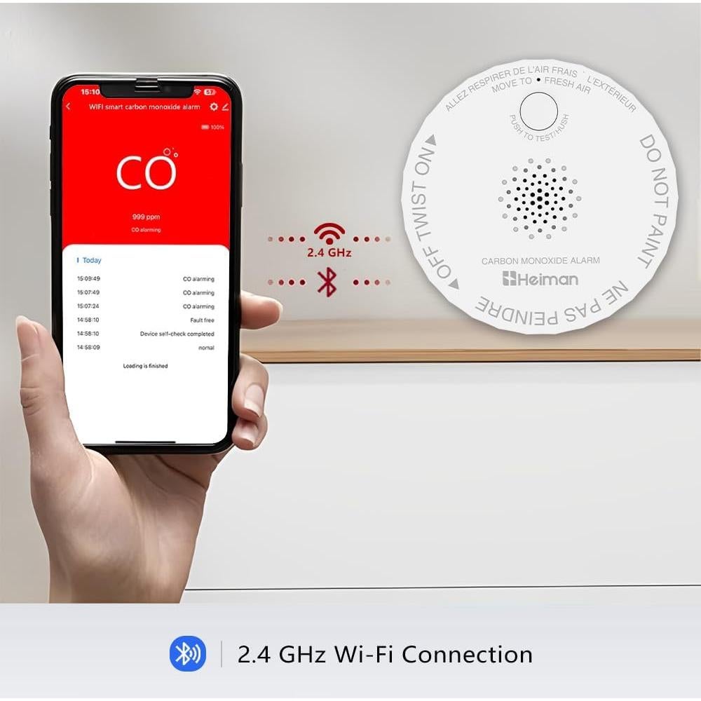Detector de Monóxido de Carbono HEIMAN Mini WiFi 5 Paquete