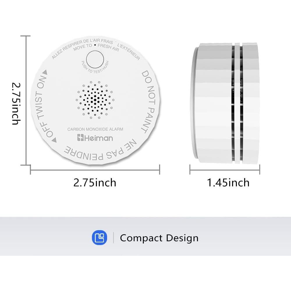 Detector de Monóxido de Carbono HEIMAN Mini WiFi 5 Paquete