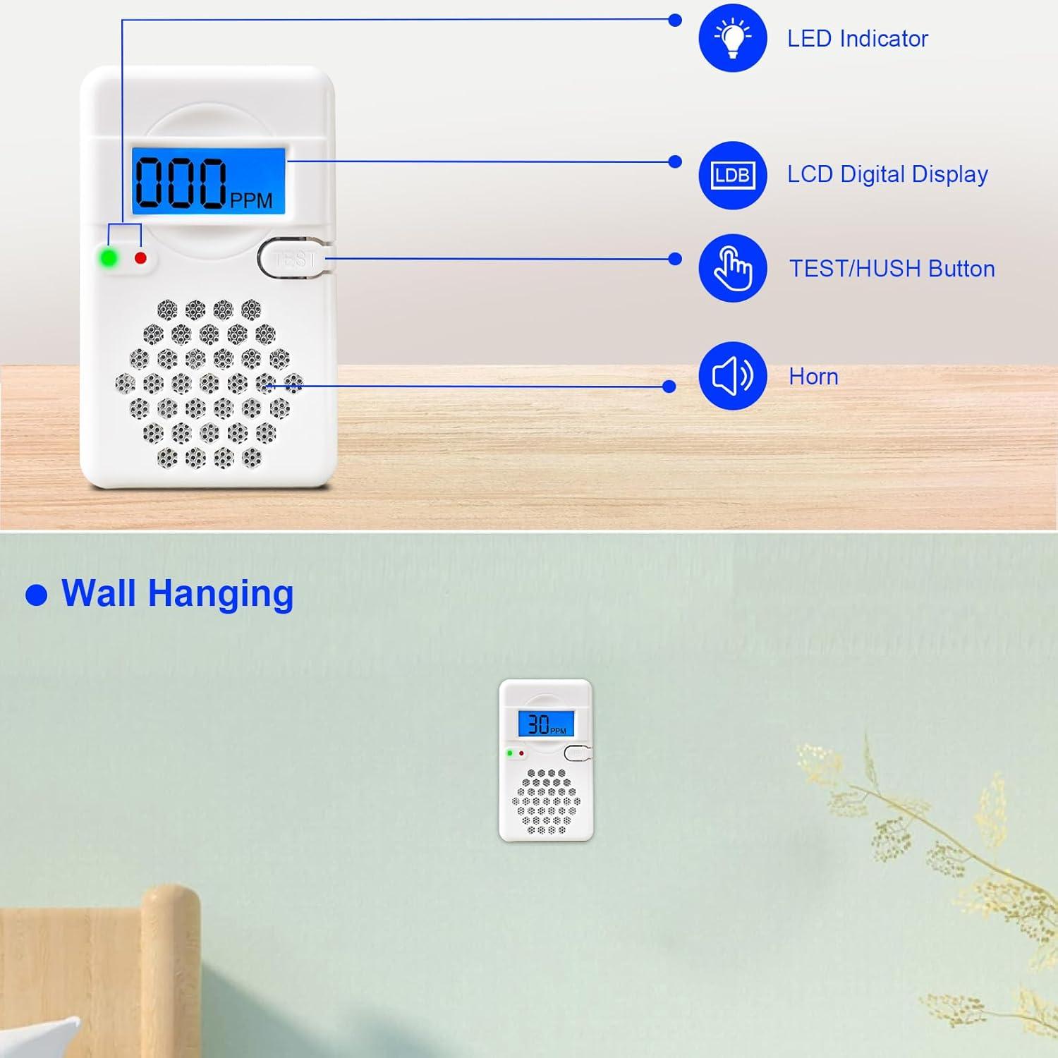 Detector de Monóxido de Carbono Chagasort CDR-817 - 2 Paquetes