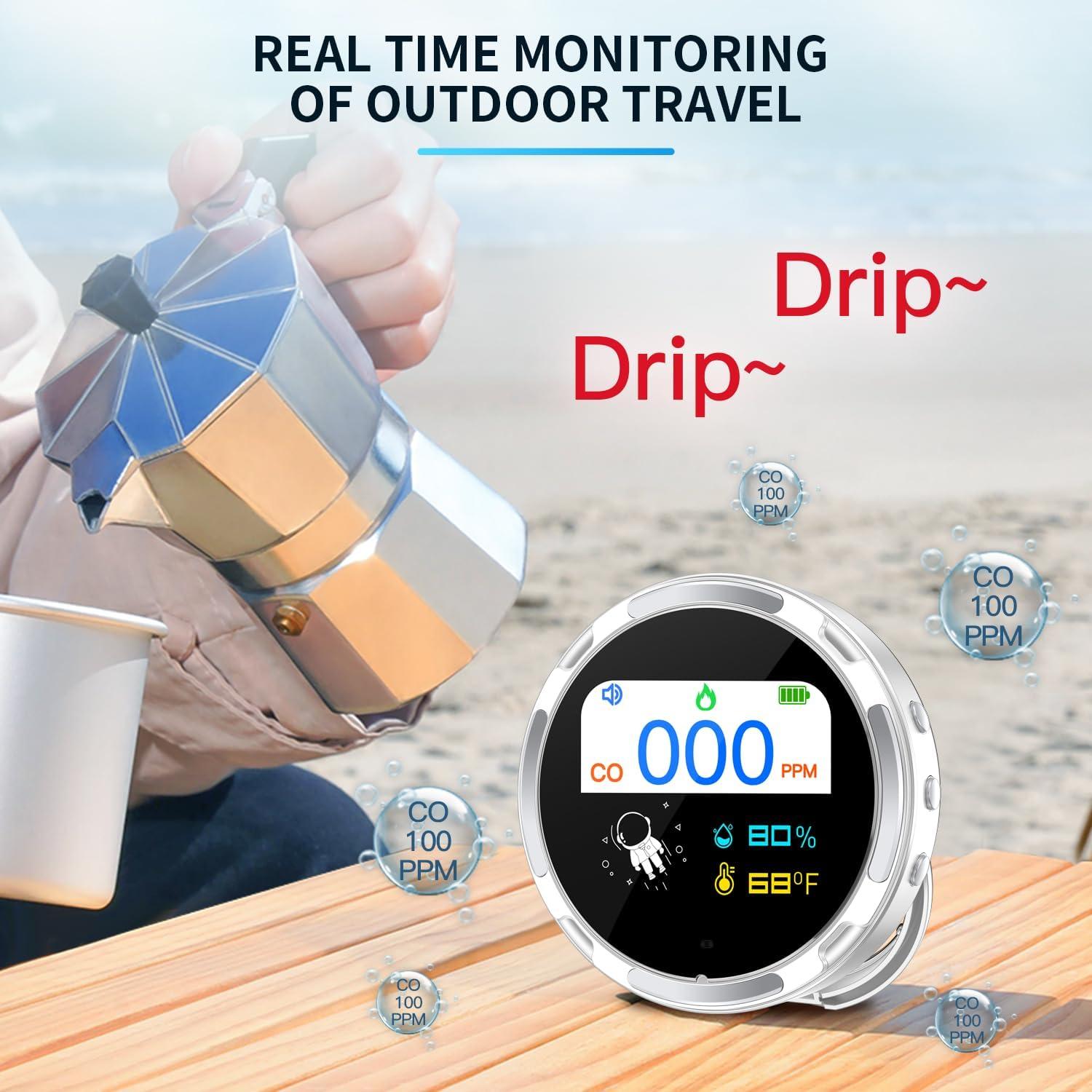 Detector de Monóxido de Carbono Portátil FuBegi HD08 Recargable