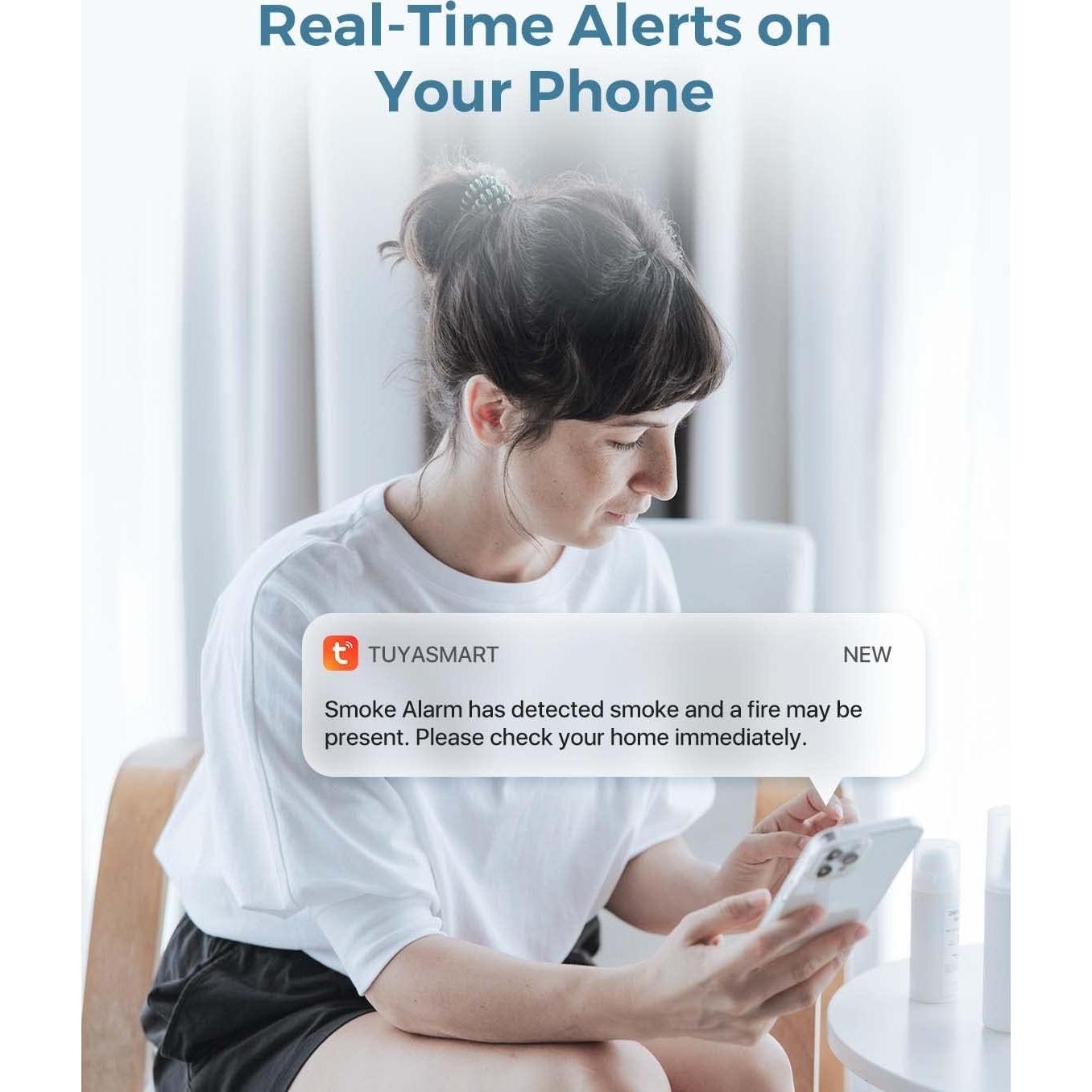 Detector de Humo Wi-Fi AEGISLINK S-WF240, Alarma Inteligente 1-Pack