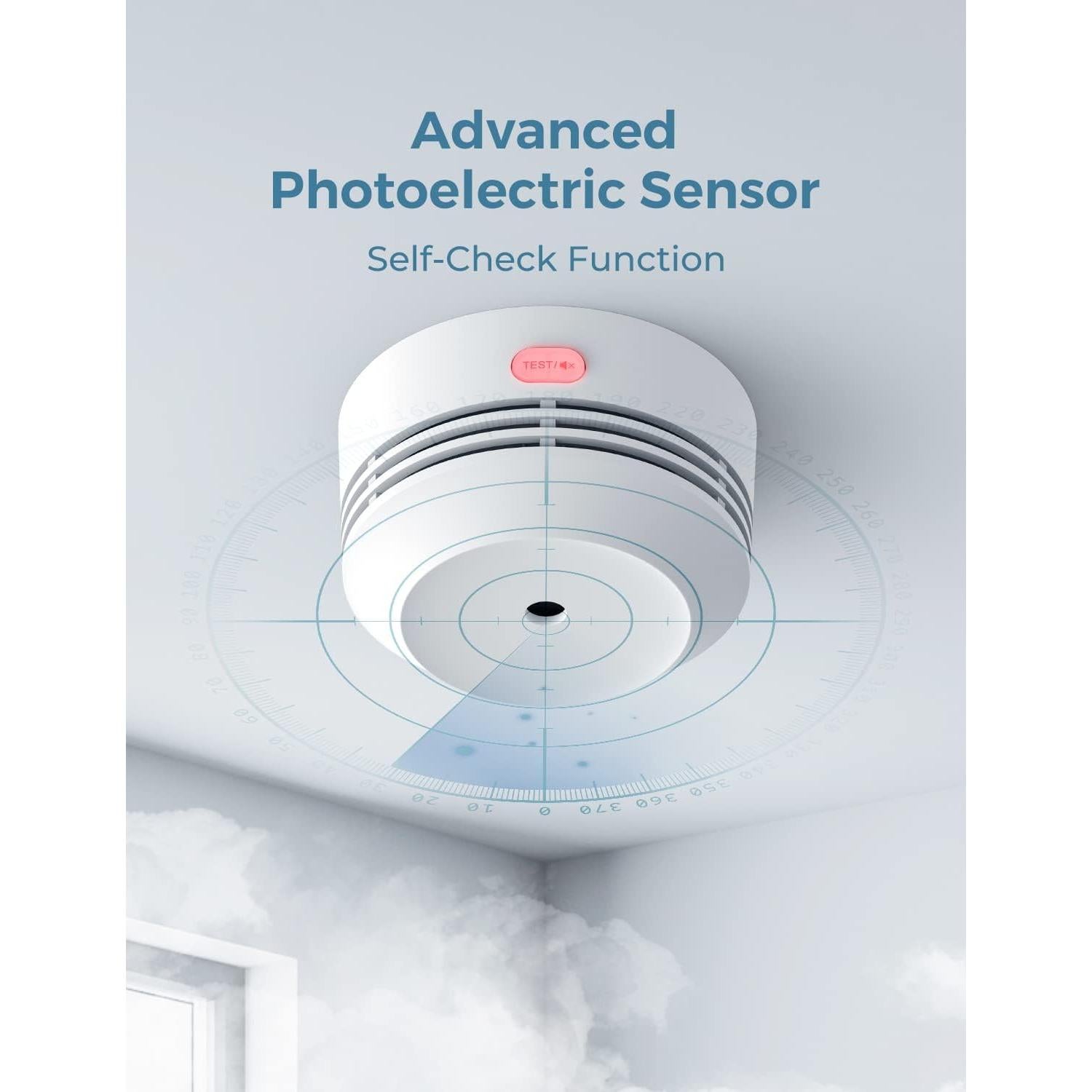 Detector de Humo Wi-Fi AEGISLINK S-WF240, Alarma Inteligente 1-Pack