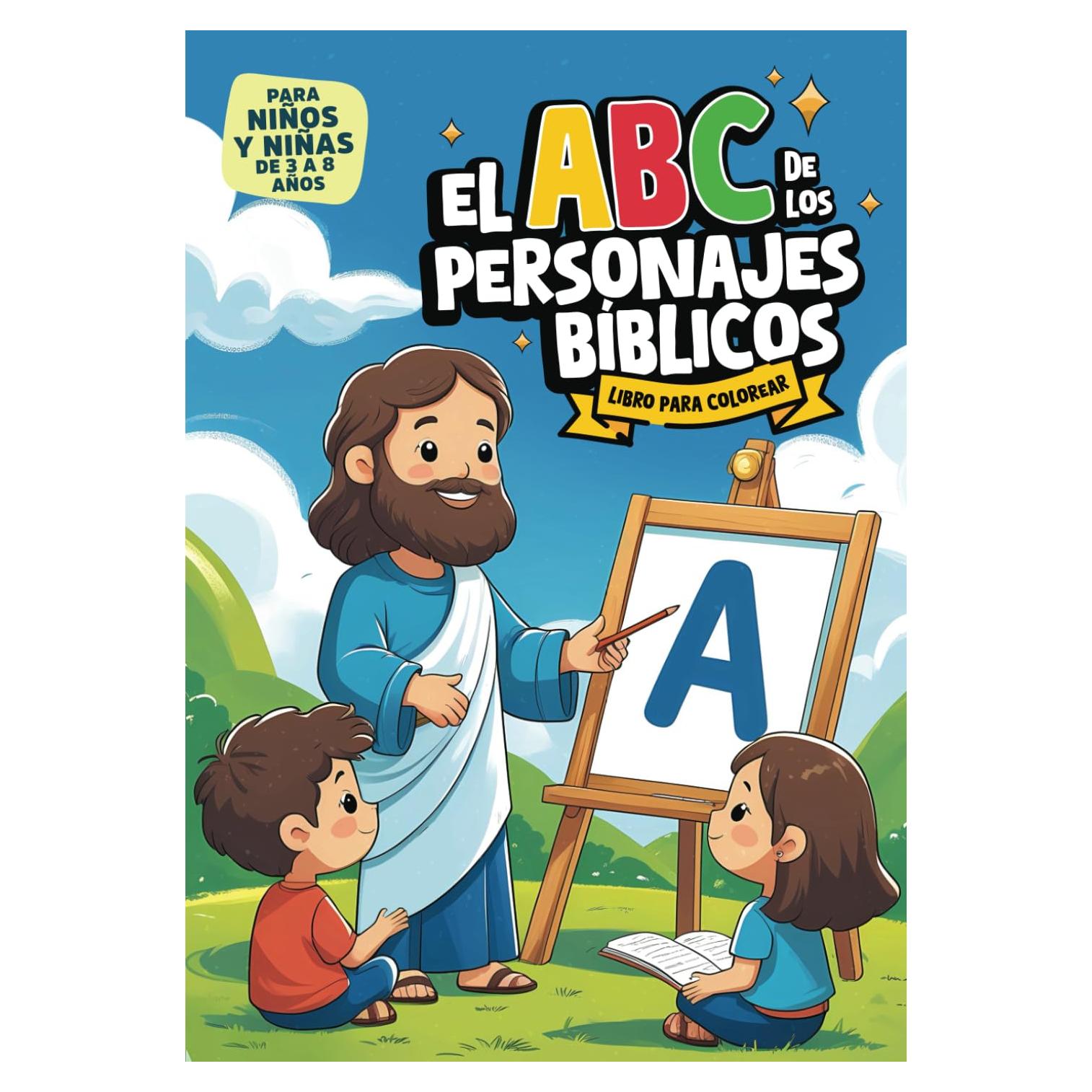 El ABC de los Personajes Bíblicos: Libro para Colorear, Actividades Educativas y Divertidas para Niños y Niñas de 3 a 8 Años (Spanish Edition)