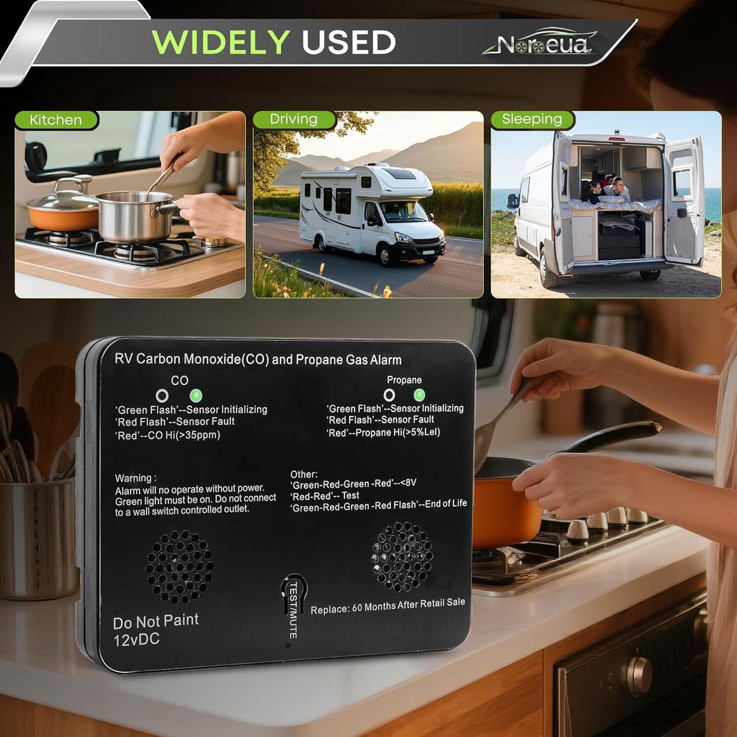 Detector de Monóxido de Carbono y Gas Propano Safe-T-Alert 12V