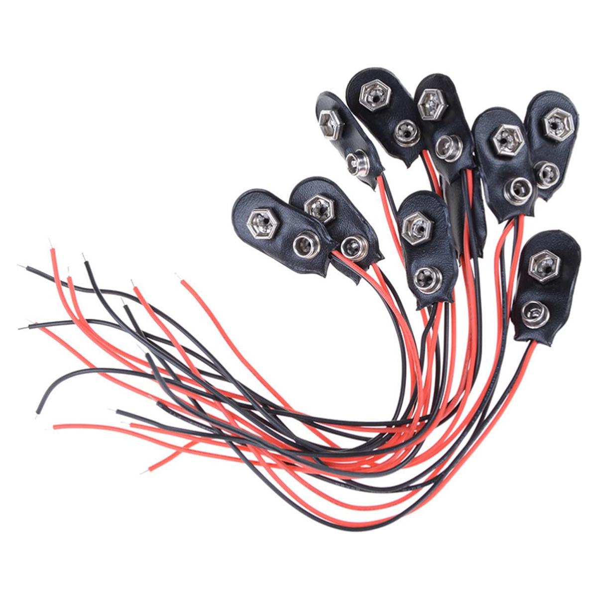 10 Clips de Batería de 9V HiLetgo Tipo I con Cable 15cm