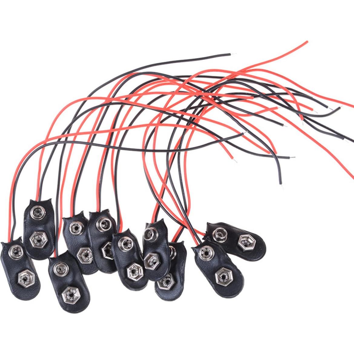 10 Clips de Batería de 9V HiLetgo Tipo I con Cable 15cm