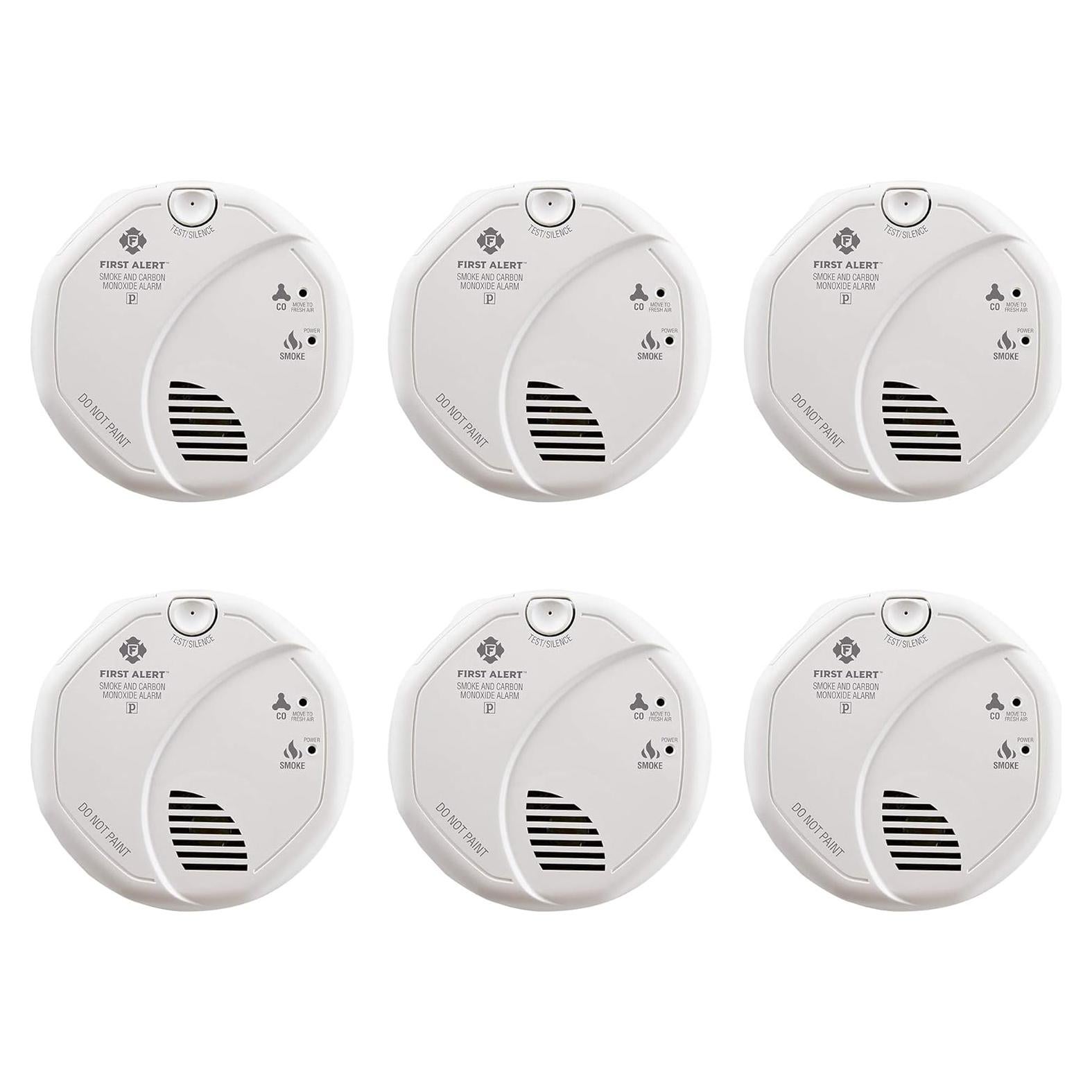 Detector de Humo y Monóxido de Carbono First Alert SC7010B-6, Paquete de 6