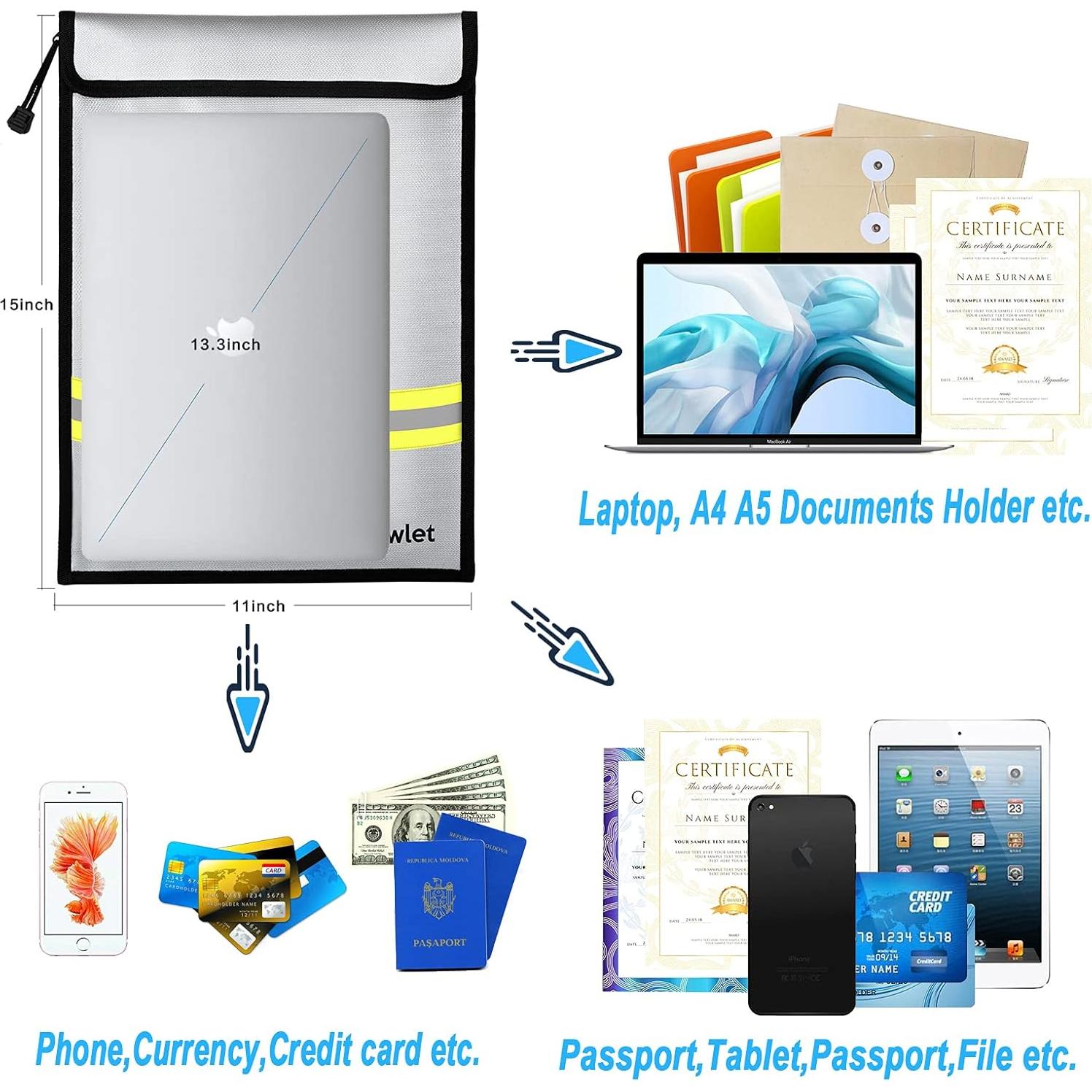 Bolsa a Prueba de Fuego y Agua FunOwlet 38.1x27.9cm Gris