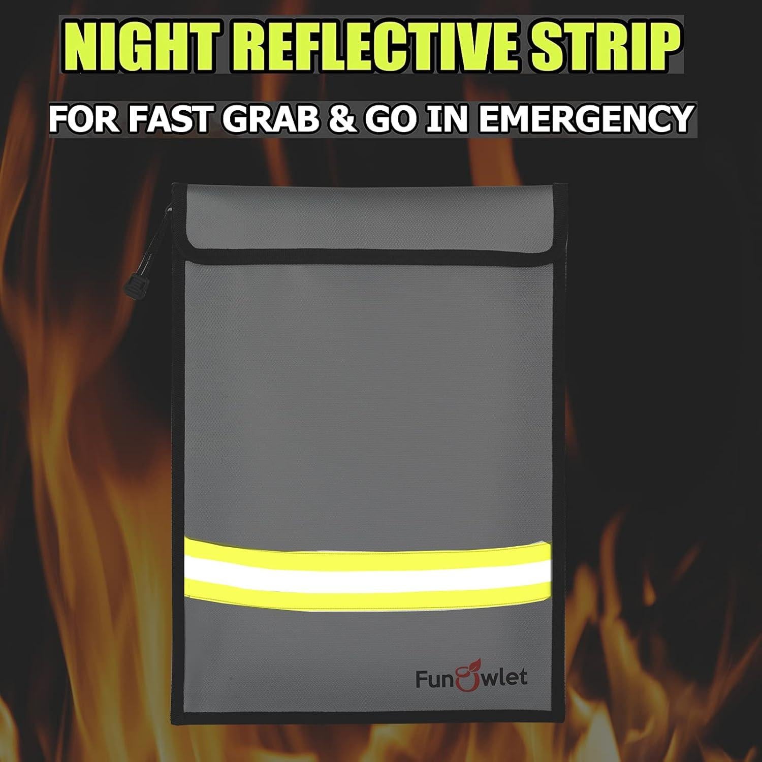 Bolsa a Prueba de Fuego y Agua FunOwlet 38.1x27.9cm Gris