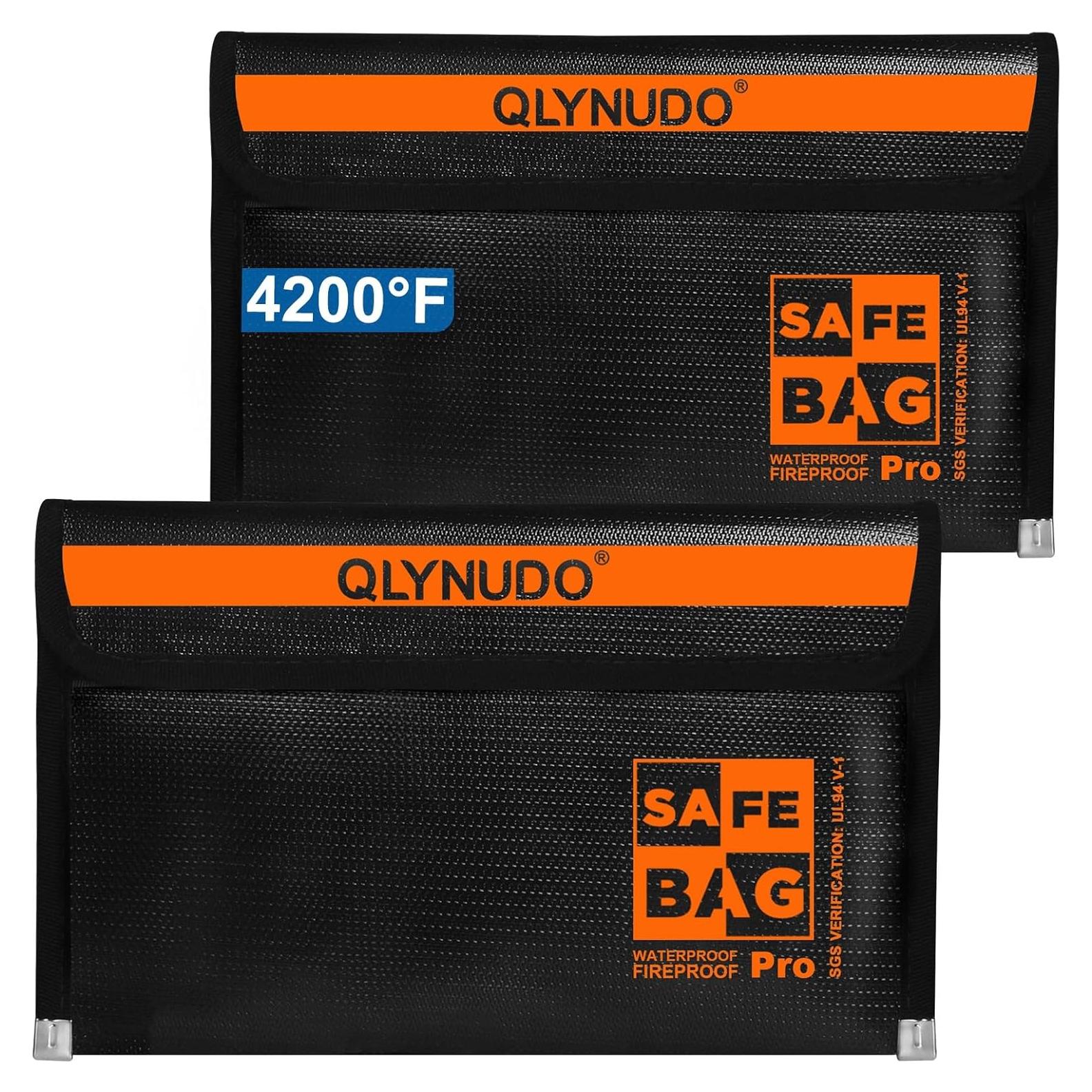 Bolsa a Prueba de Fuego QLYNUDO 9.5x5.8" para Efectivo