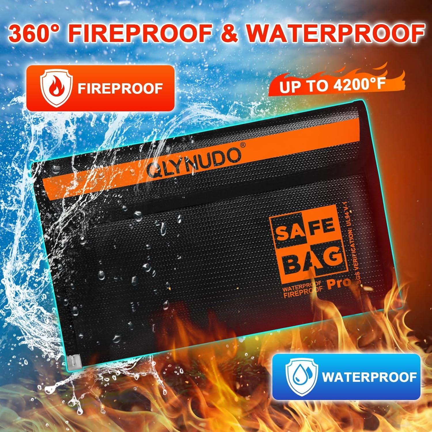 Bolsa a Prueba de Fuego QLYNUDO 9.5x5.8" para Efectivo