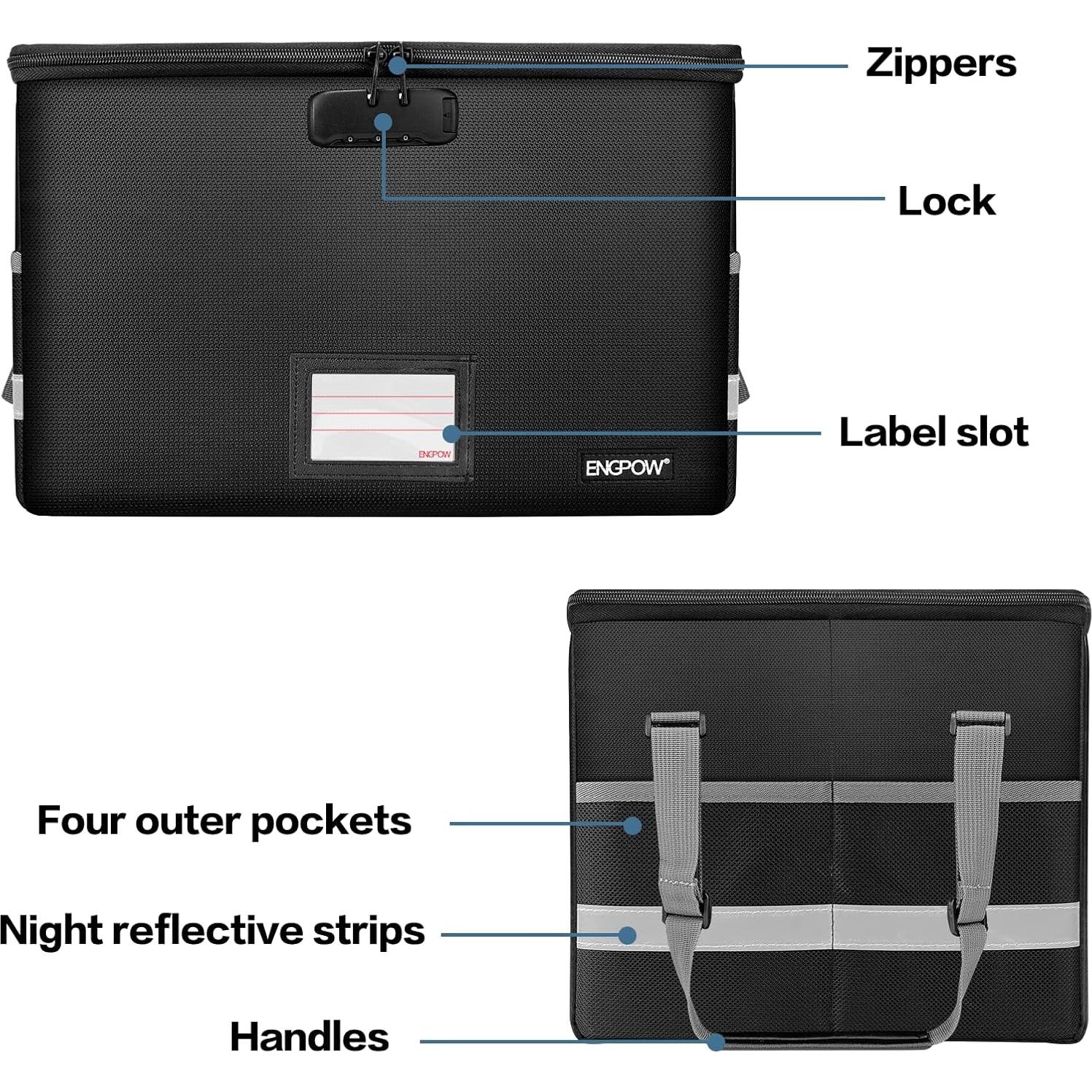 Caja de archivo a prueba de fuego ENGPOW con cerradura 33L