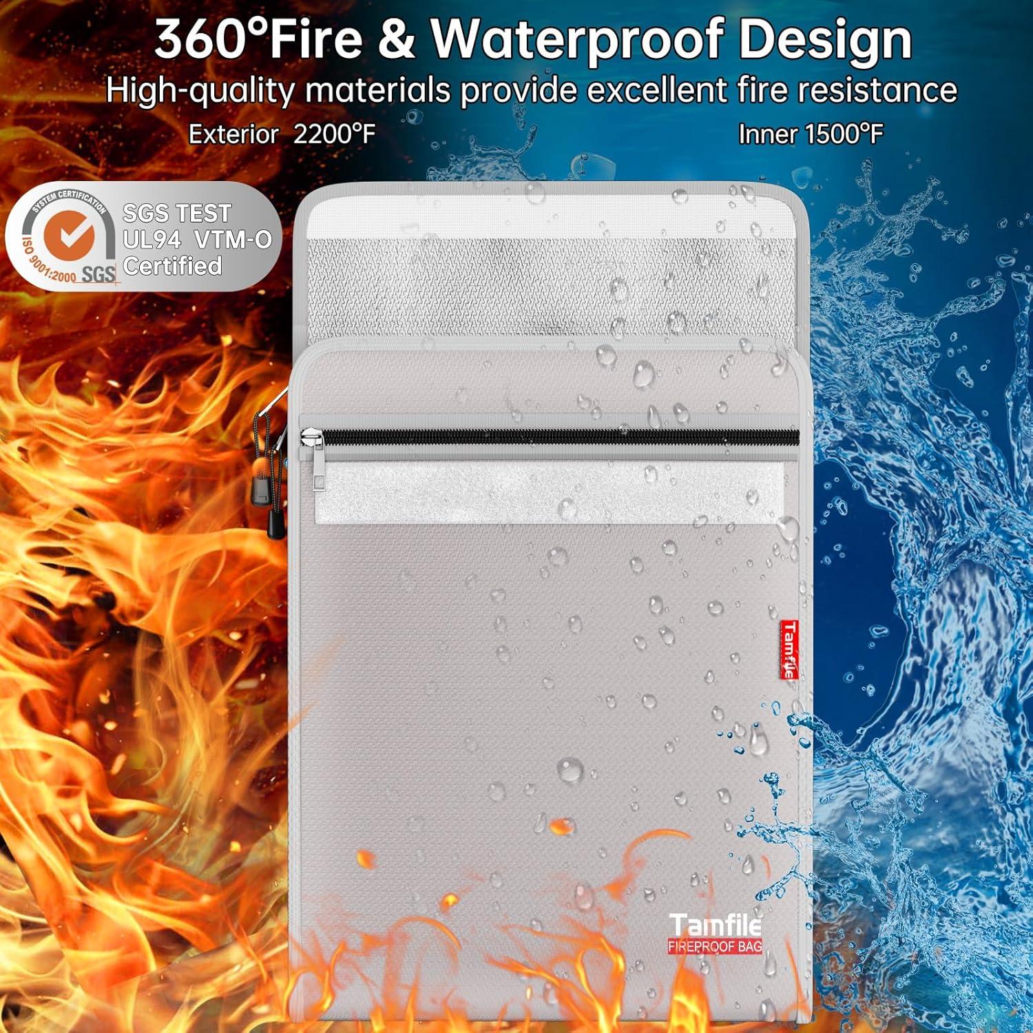 Bolsa Ignífuga y Impermeable Tamfile 15x11" para Documentos